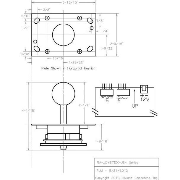Joystick de Arcade RetroArcade LED Iluminado 8/4 Vías 34.7mm