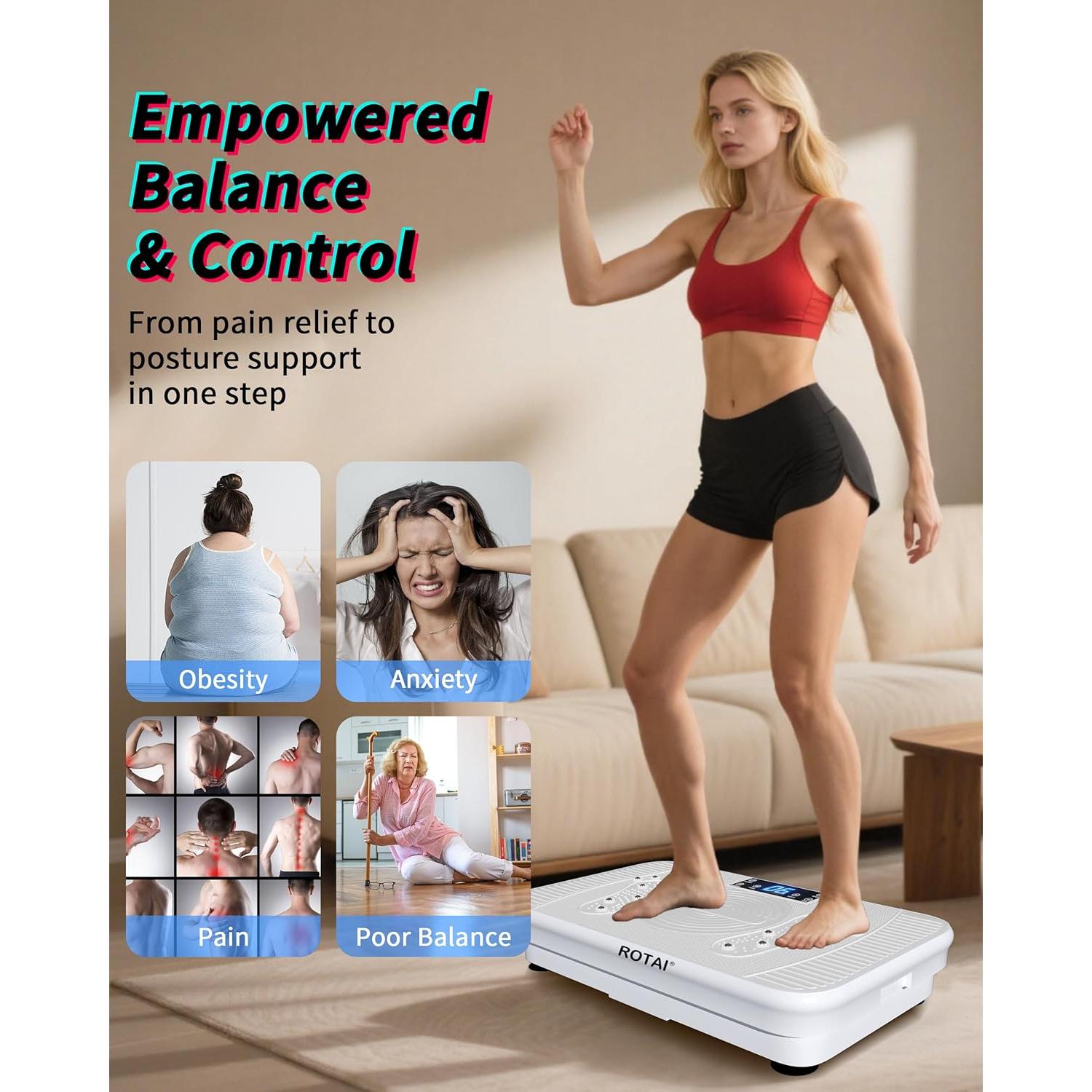 Máquina de Ejercicio Vibratoria ROTAÍ ROTVP003-LGY 181.44 kg