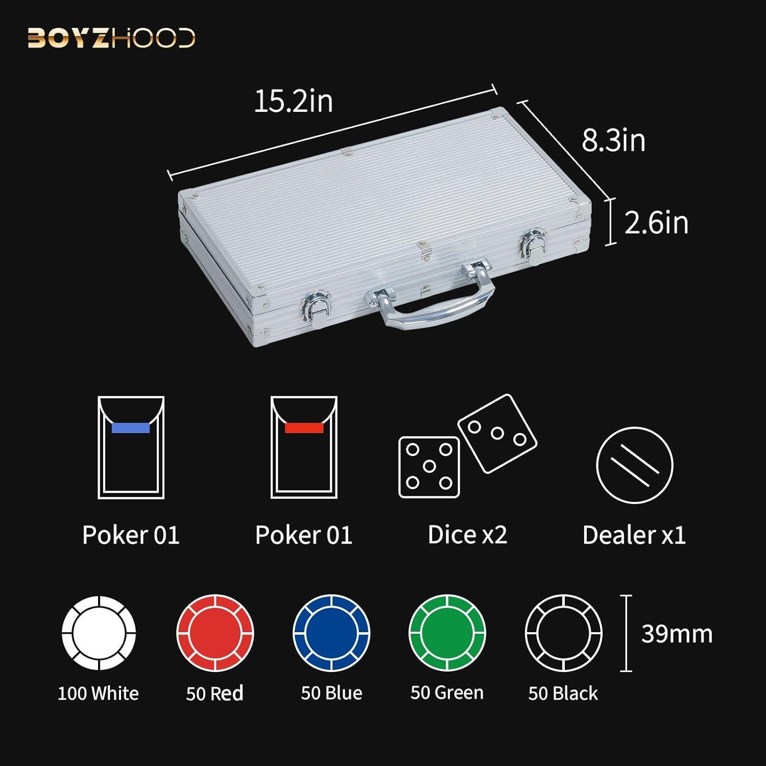 Set de Póker Boyzhood 300 Piezas con Estuche de Aluminio
