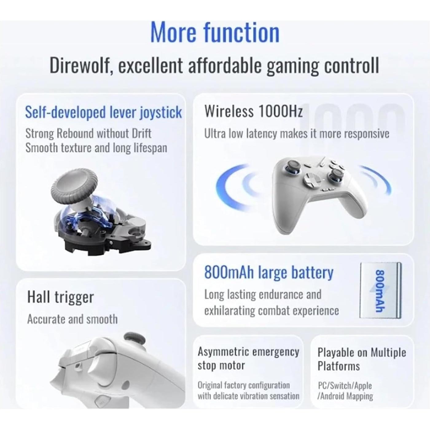 OIZAFSFGE Update Gamepad Wireless Bluetooth Gaming Controller Support NS PC TV IOS Android Lever Joystick Game Handle(Add stick bag)