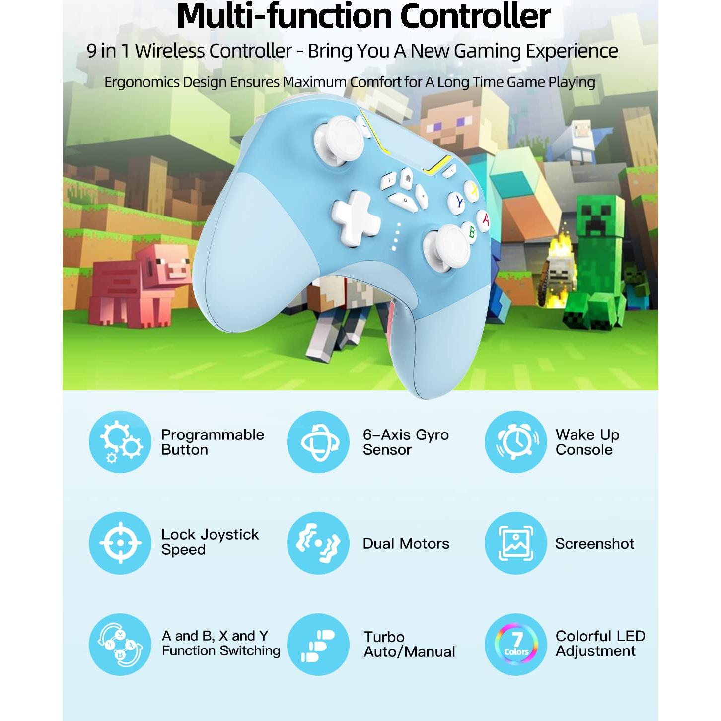 Controlador Bluetooth Aghi para Nintendo Switch y PC - 15H Juego