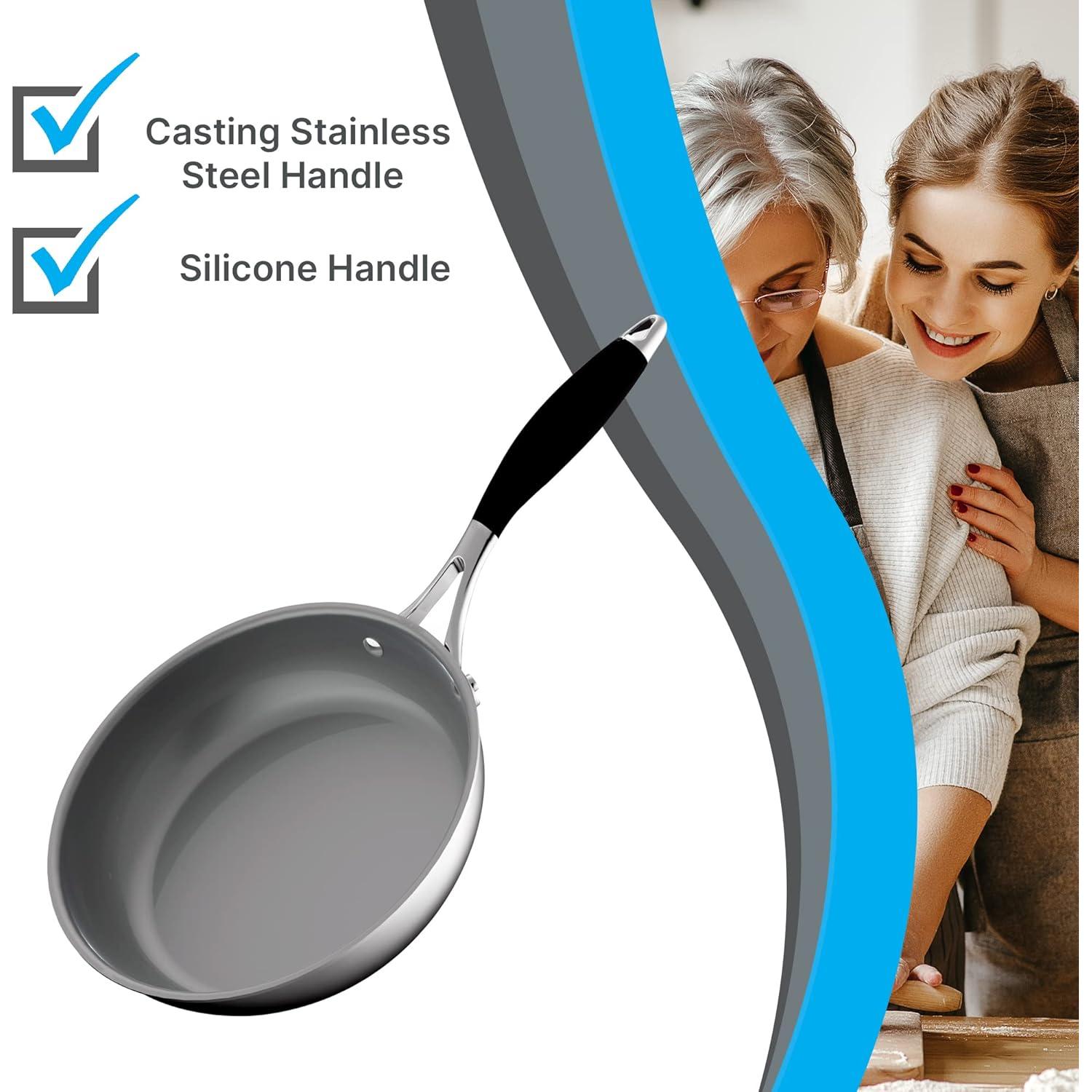 Sartén Pequeña NutriChef 20 cm Antiadherente Acero Inoxidable