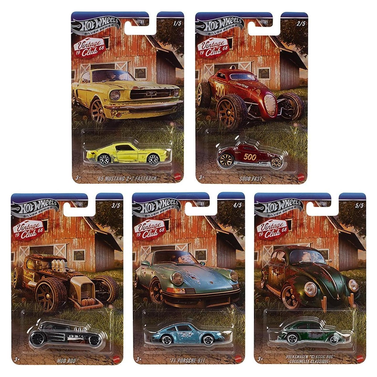 Set de 5 Autos de Juguete Die-Cast Hot Wheels Vintage 2019