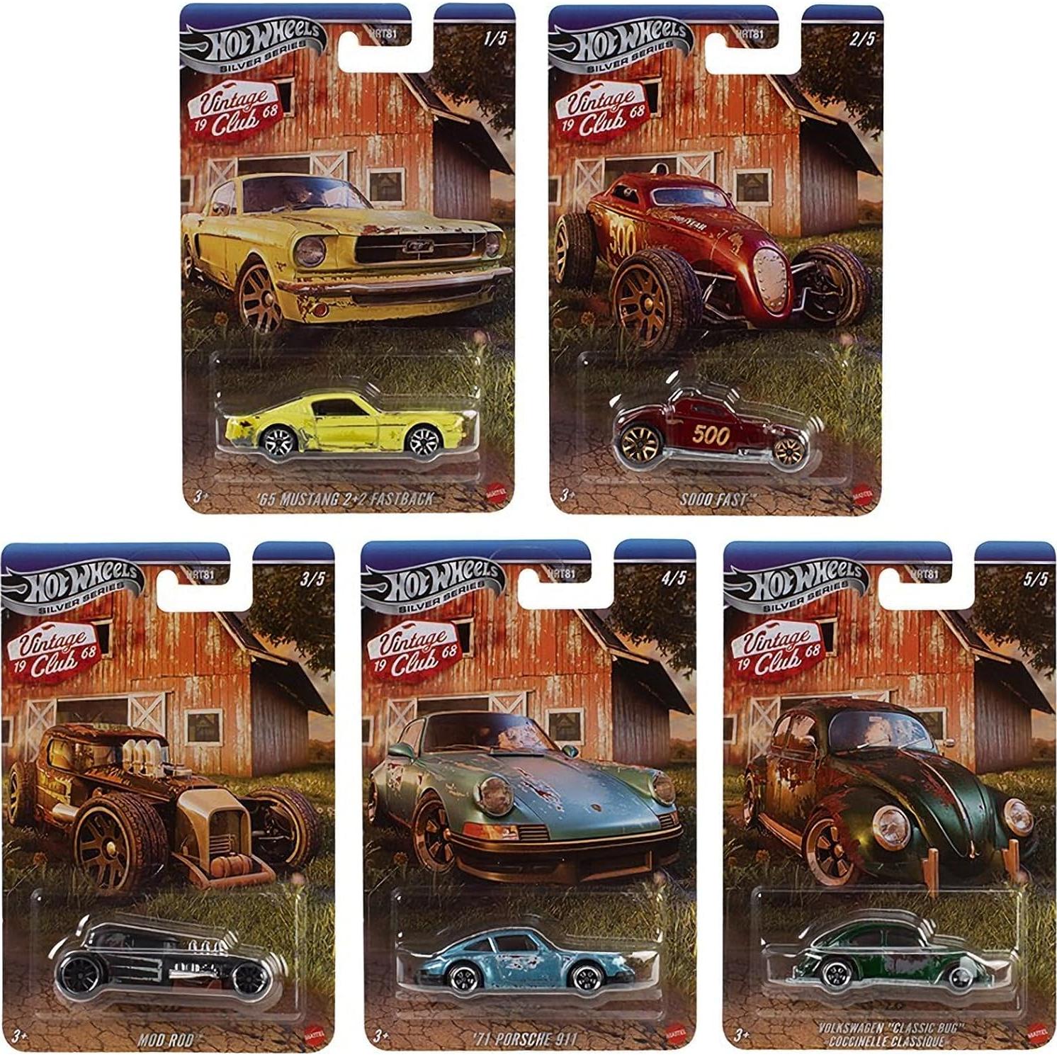 Set de 5 Autos de Juguete Die-Cast Hot Wheels Vintage 2019