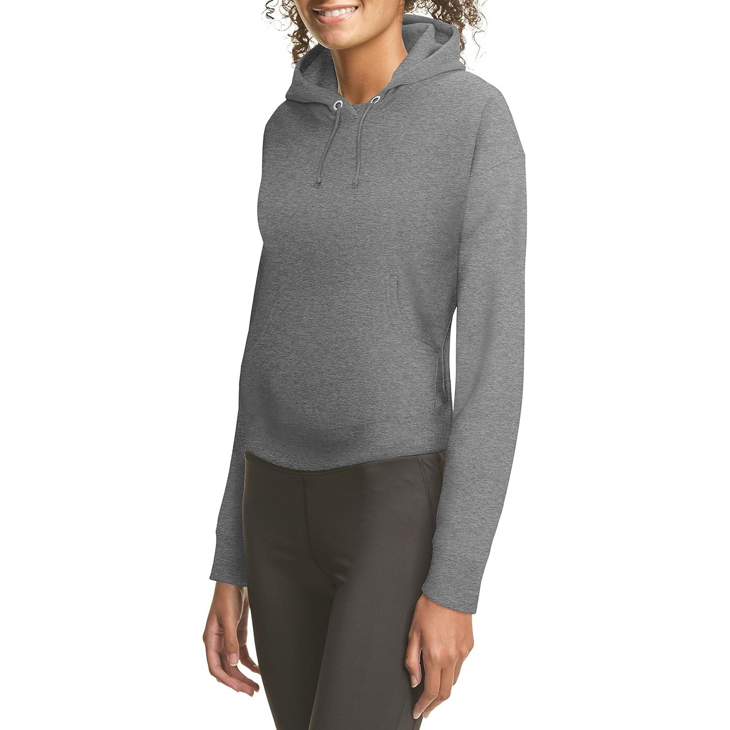 Sudadera con capucha recortada Hanes Originals mujer negra