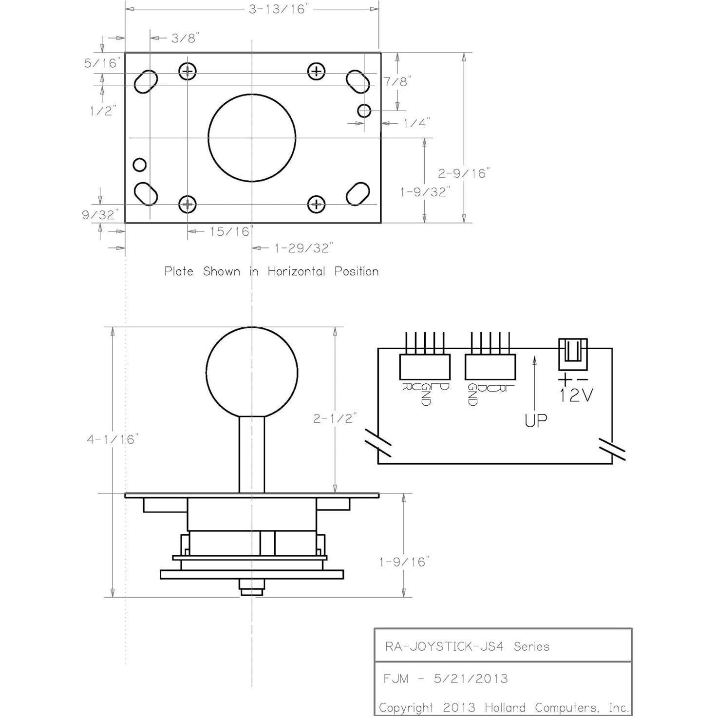 Joystick de Arcade LED RetroArcade 8/4 Vías Rojo 49.35 mm