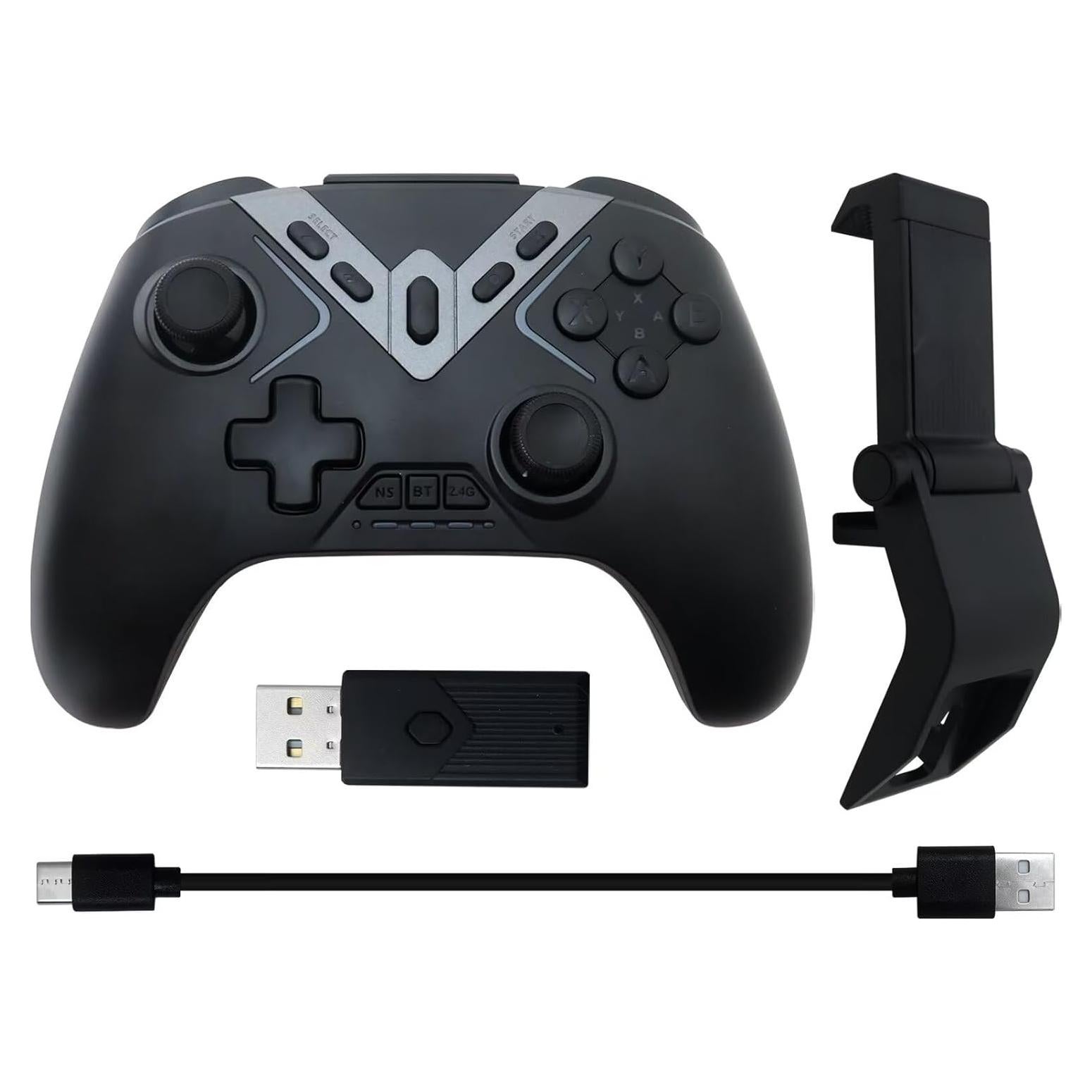 YYU Upgraded Wireless Switch Controller Dual Hall Effect Controller with Hall Effect Joystick & Speed Down & 6-Axis Gyro-Assisted Aiming, Compatible for PC/iPhone/Android/Switch/Steam
