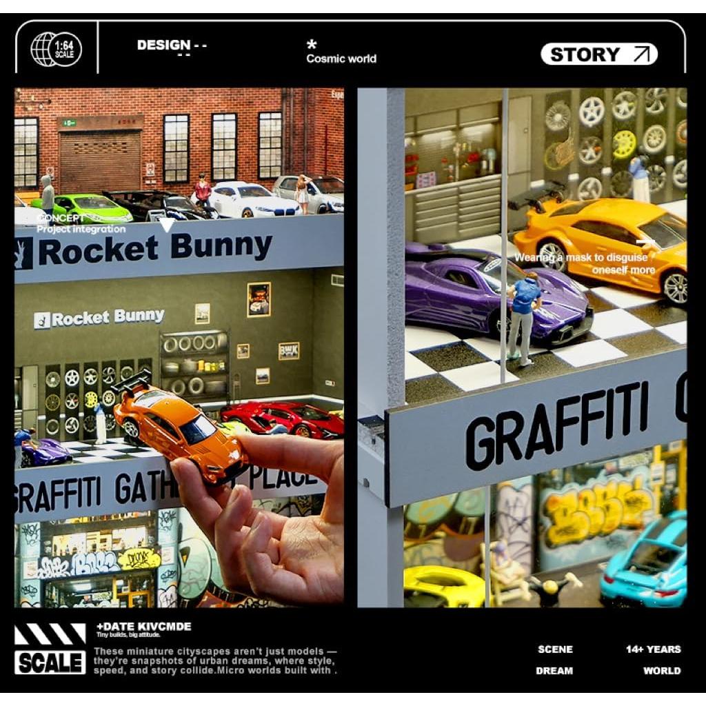 Estuche Garaje de Exhibición Hot Wheels 1:64 con LED y Acrílico