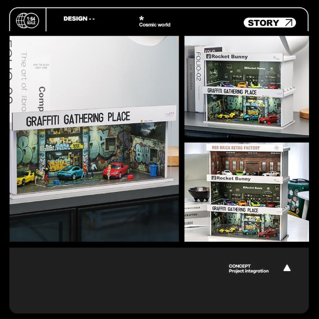 Estuche Garaje de Exhibición Hot Wheels 1:64 con LED y Acrílico