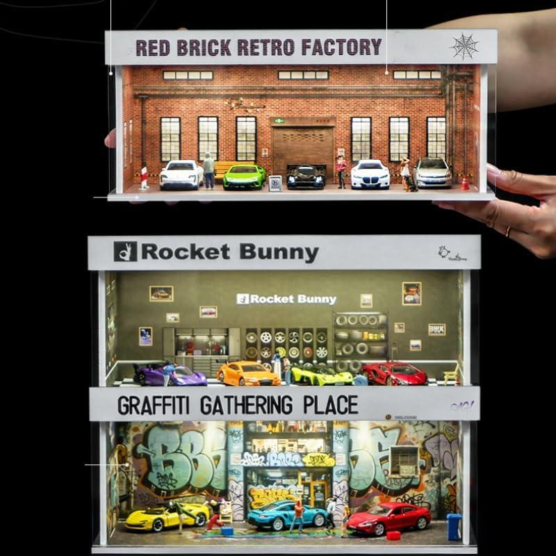 Estuche Garaje de Exhibición Hot Wheels 1:64 con LED y Acrílico