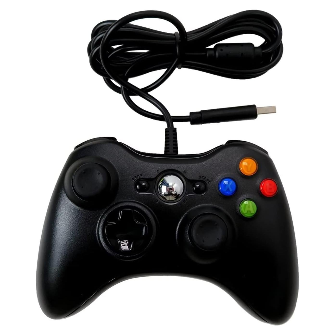 USB Wired Gamepad Replacement for Xbox 360 /Slim Controller for Windows 7/8/10 Microsoft PC Controller (Black）