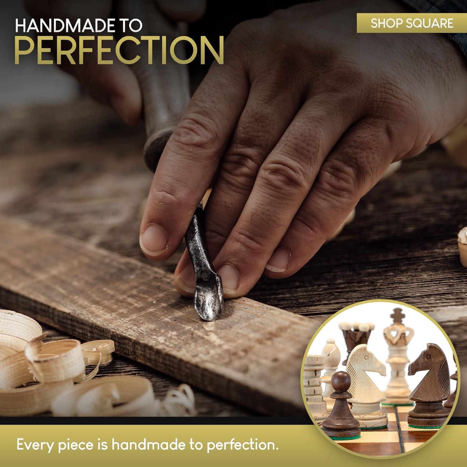 Juego de Ajedrez Wegiel Embajador Madera 54,86 cm Hecho a Mano