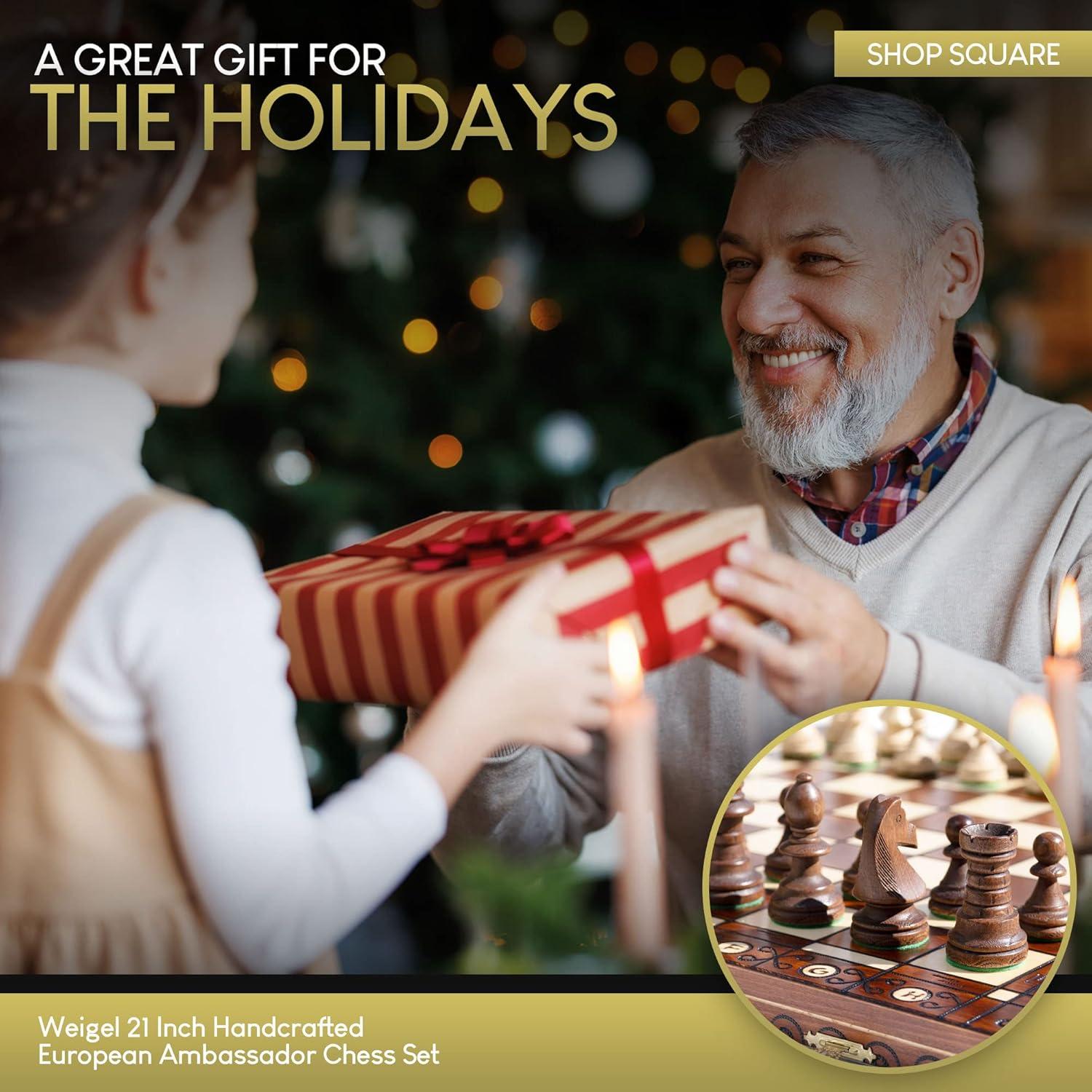 Juego de Ajedrez Wegiel Embajador Madera 54,86 cm Hecho a Mano