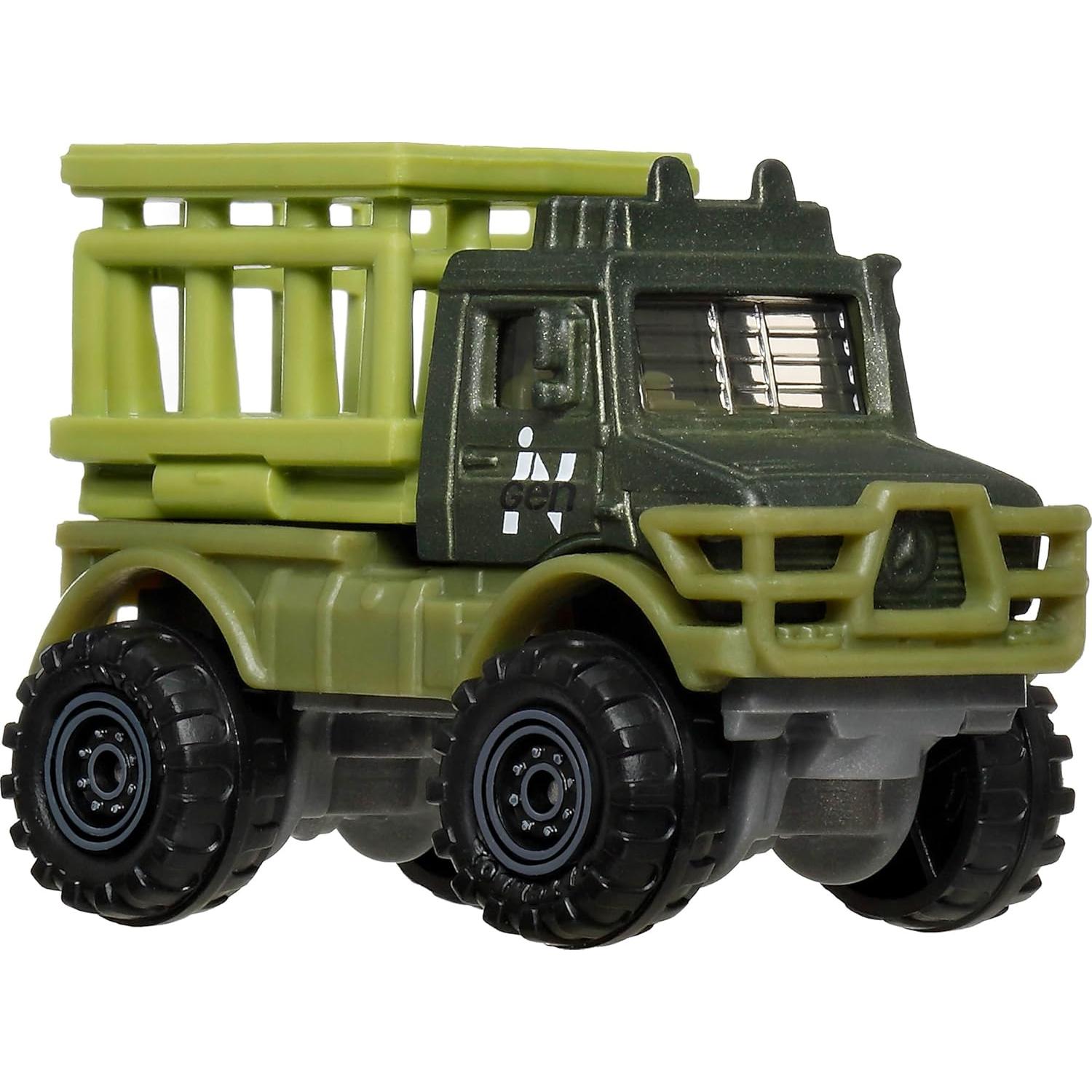 Matchbox Mundo Jurásico Paquete de 5 Vehículos y Dinosaurio