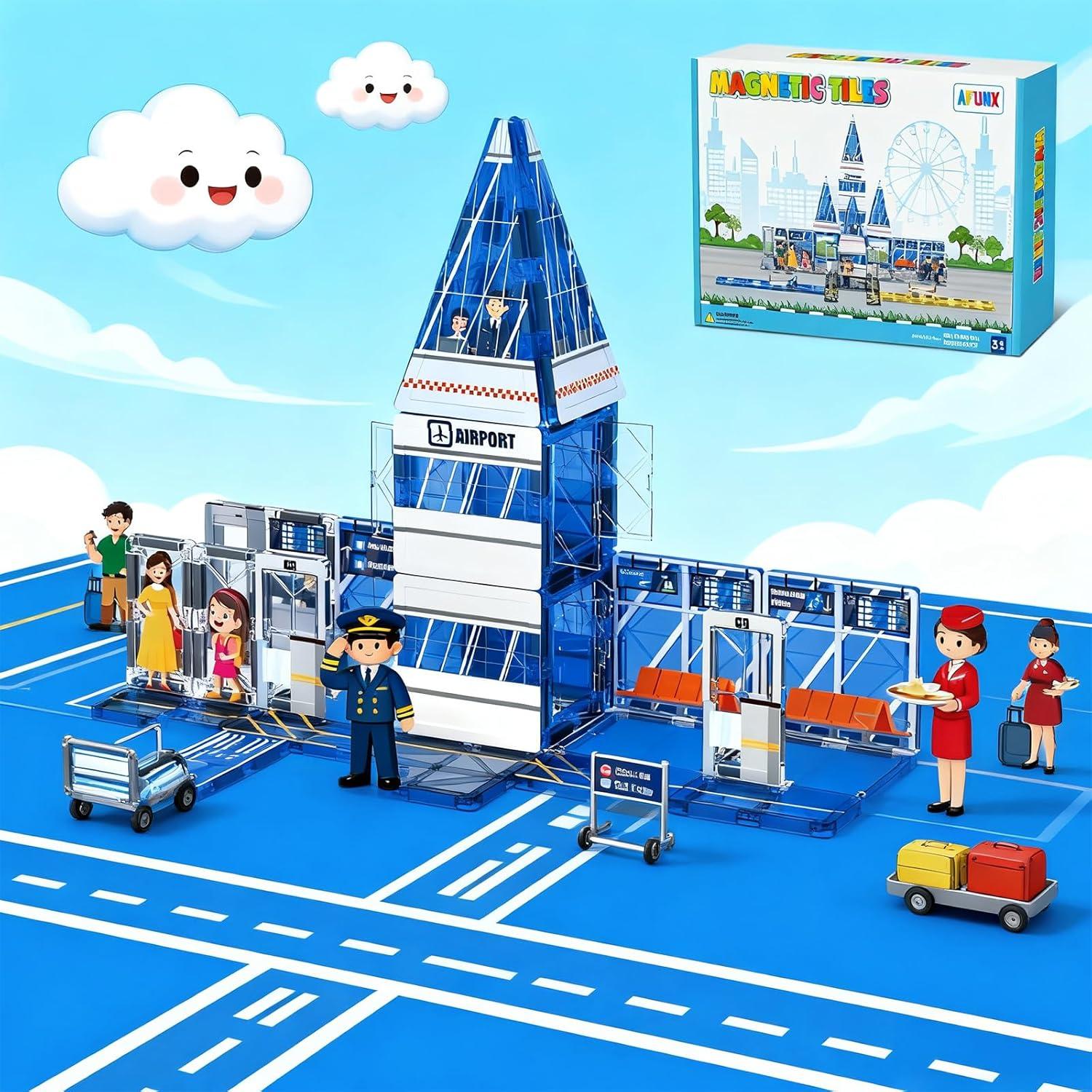 Set de Azulejos Magnéticos AFUNX Aeropuerto 54PCS Juguete Educativo