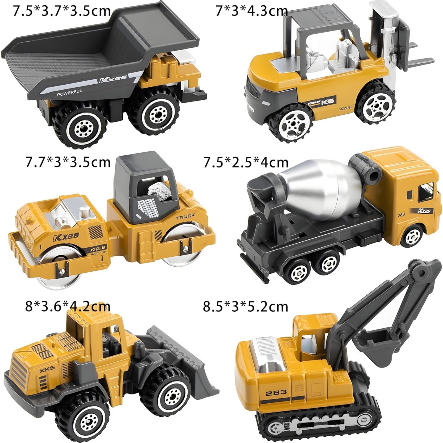 Set de Vehículos de Construcción BenRich 6 Piezas Escala 1:64