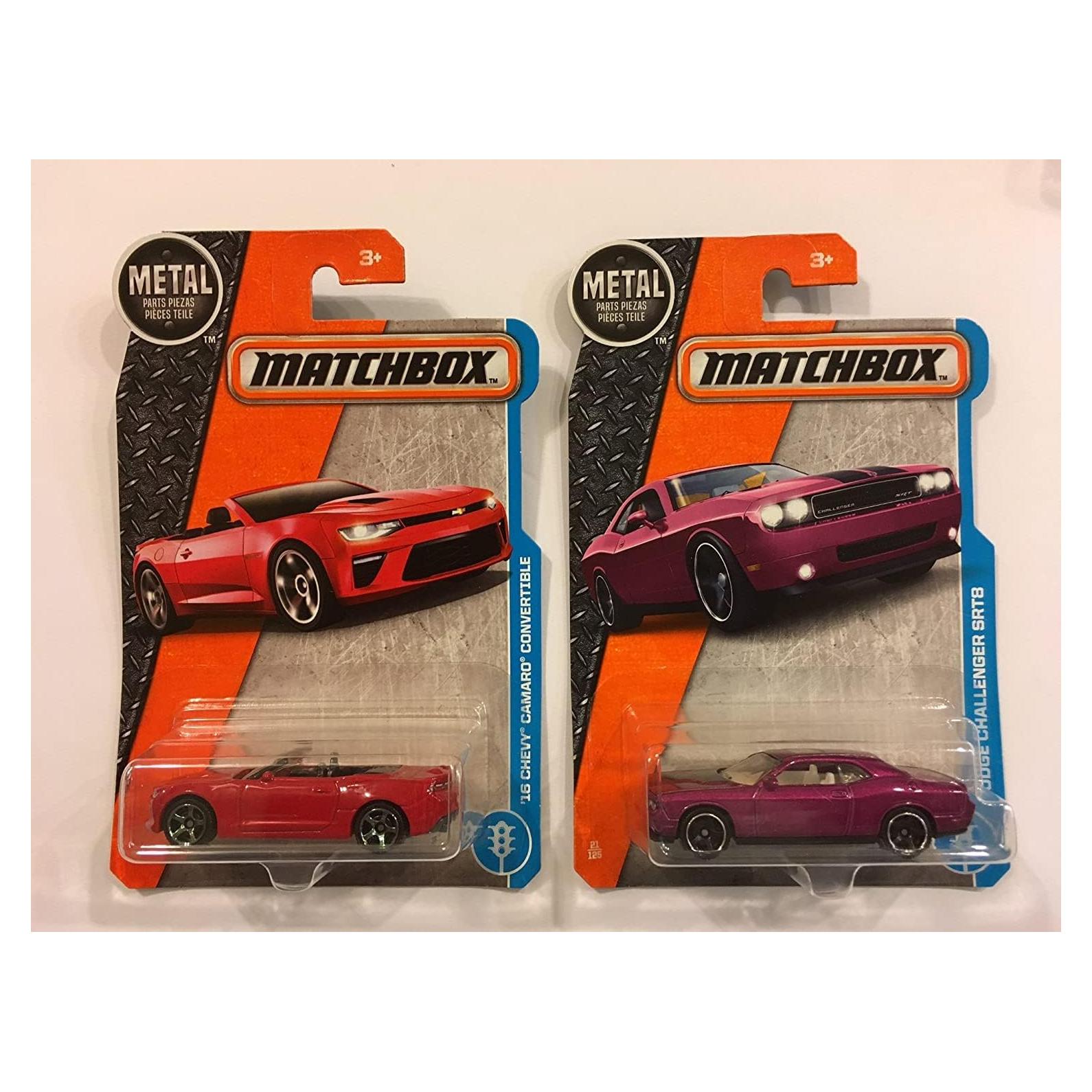 Set de Autos Matchbox 2017 Chevy Camaro y Dodge Challenger