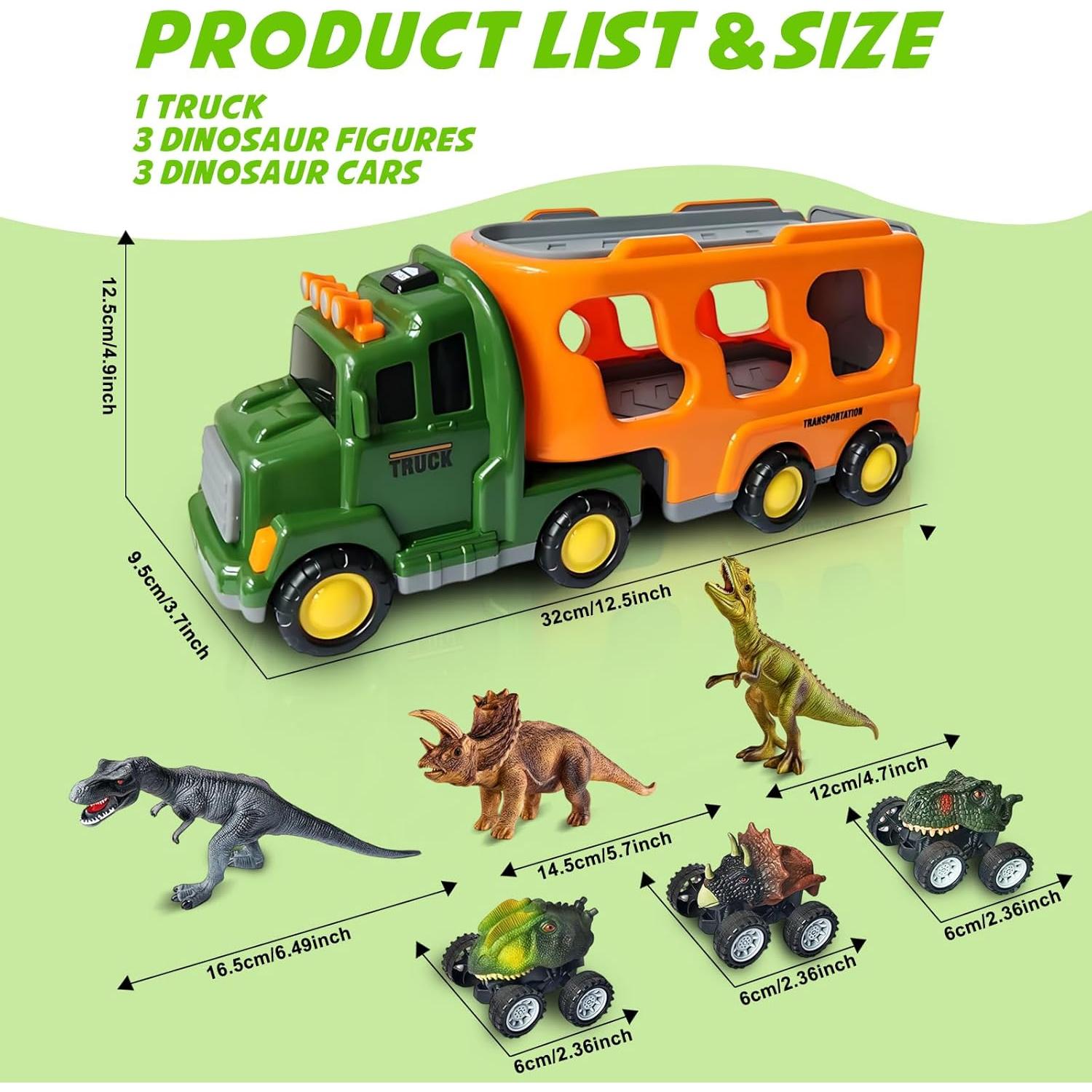 Camión Transportador de Dinosaurios Lunoppy K600-30 con Sonido y Luz