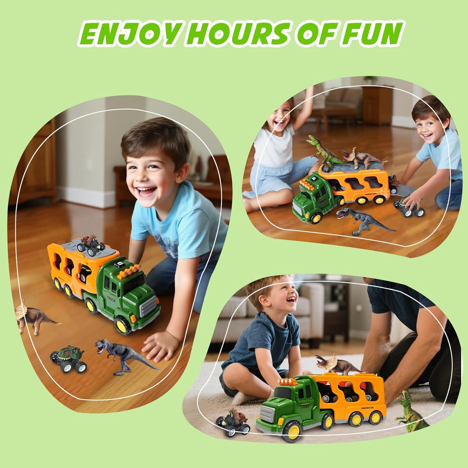 Camión Transportador de Dinosaurios Lunoppy K600-30 con Sonido y Luz