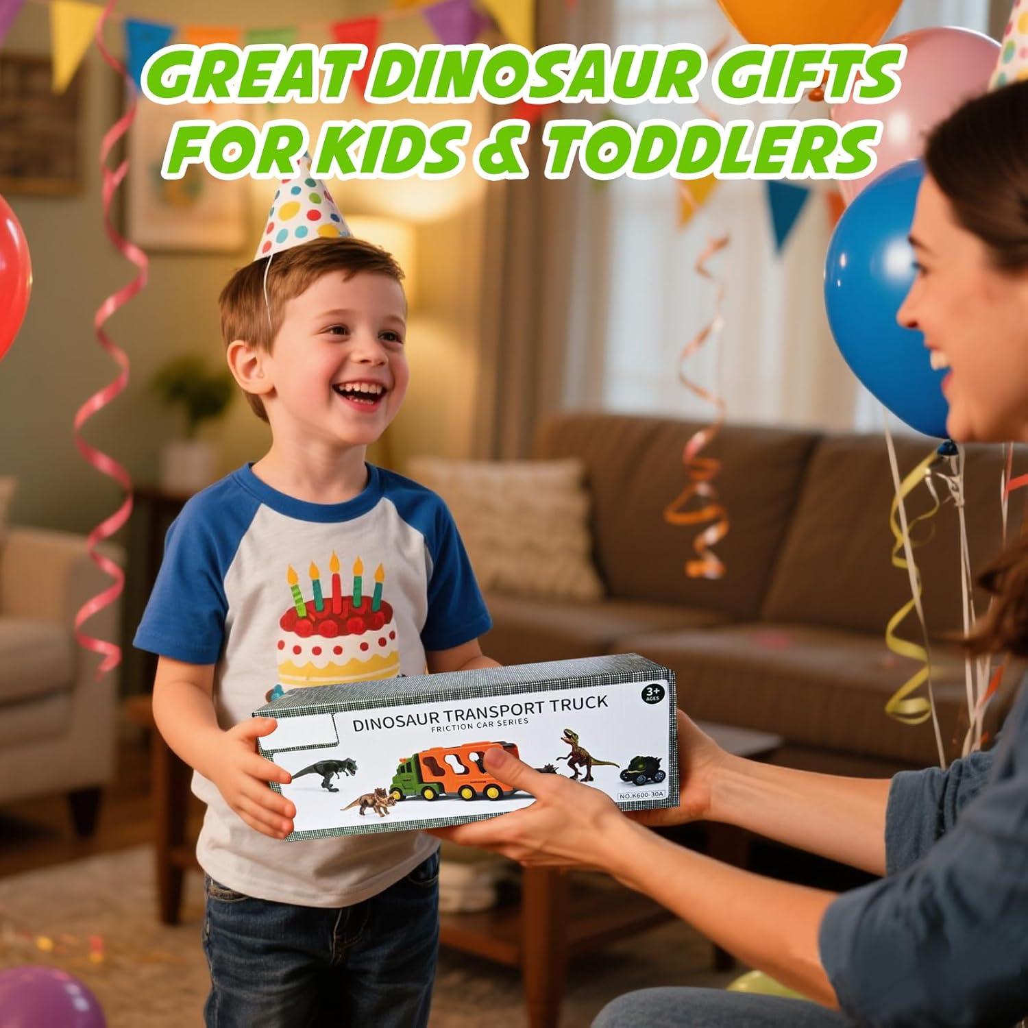 Camión Transportador de Dinosaurios Lunoppy K600-30 con Sonido y Luz