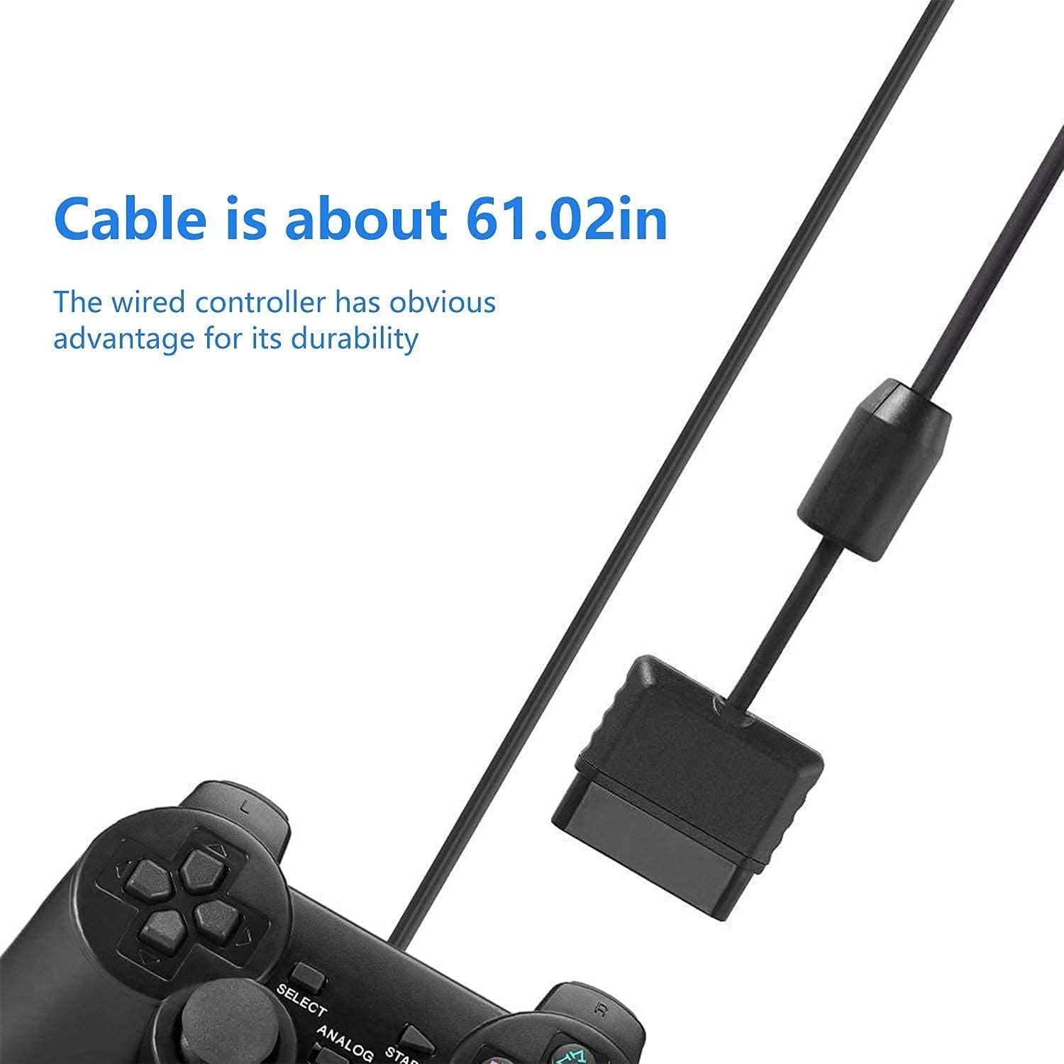 Controlador con cable Canmarin Doble Shock para PS2 - 2 Pack