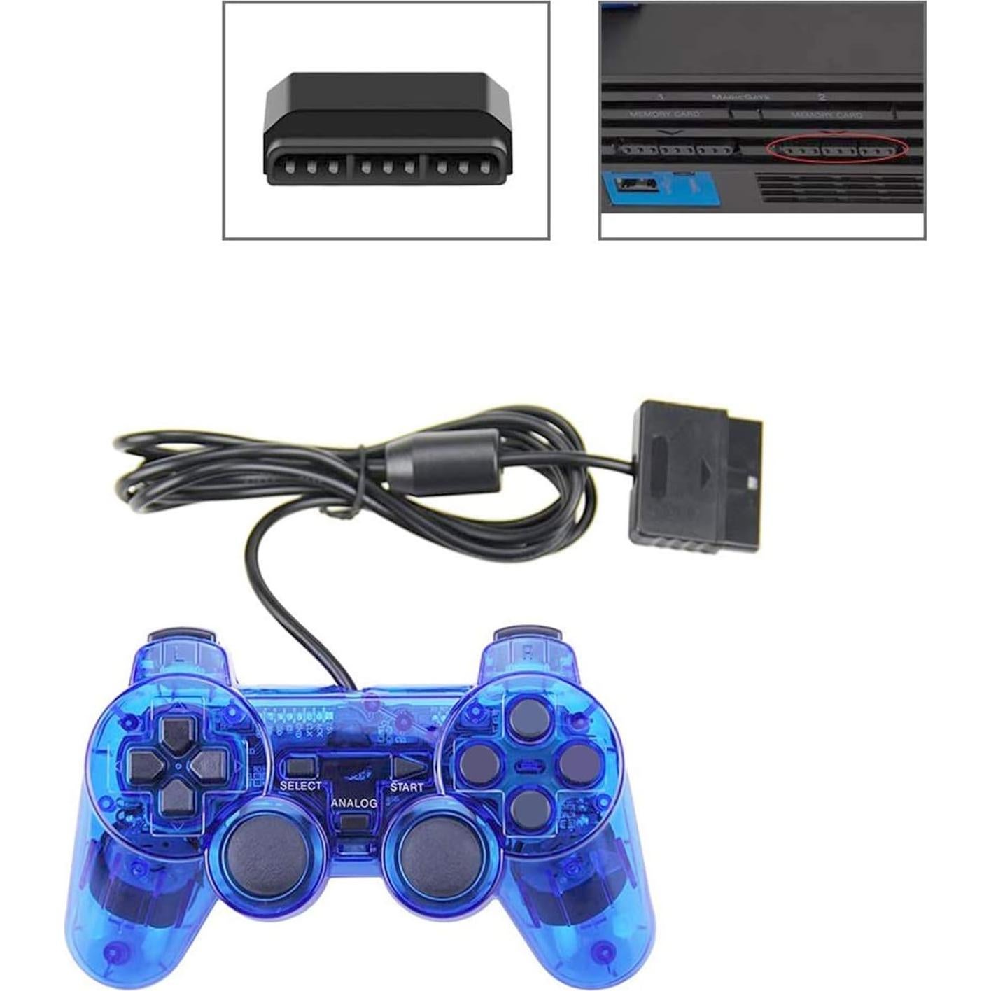 Controlador con cable Canmarin Doble Shock para PS2 - 2 Pack