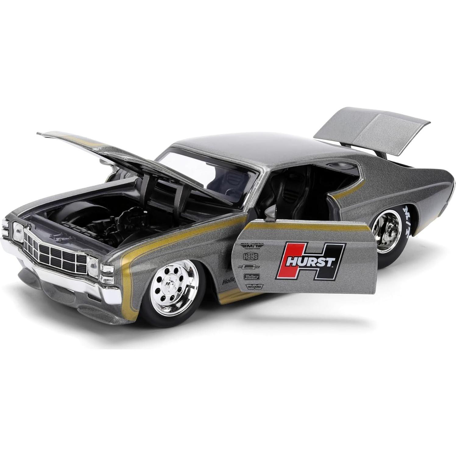 Coche Die-cast Jada Toys 1971 Chevy Chevelle 1:24 Gris