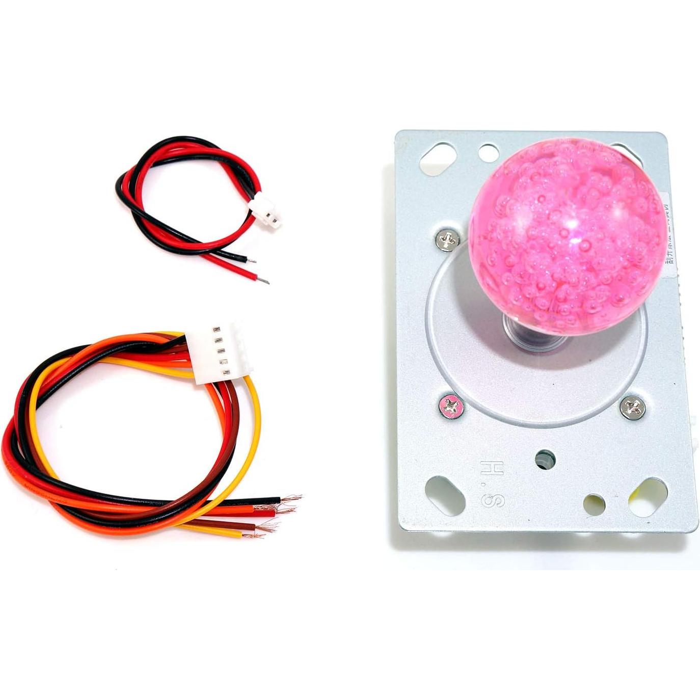 Joystick LED Genérico 2-4-8 vías con bola rosa iluminada
