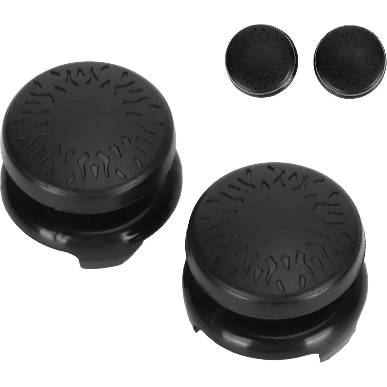 for Controller Grip, for Thumbsticks Grips, 2PCS Thumbstick Soft Silicone Cover Grip Stick Joystick Controller Gamepad Key Cap for (Black)