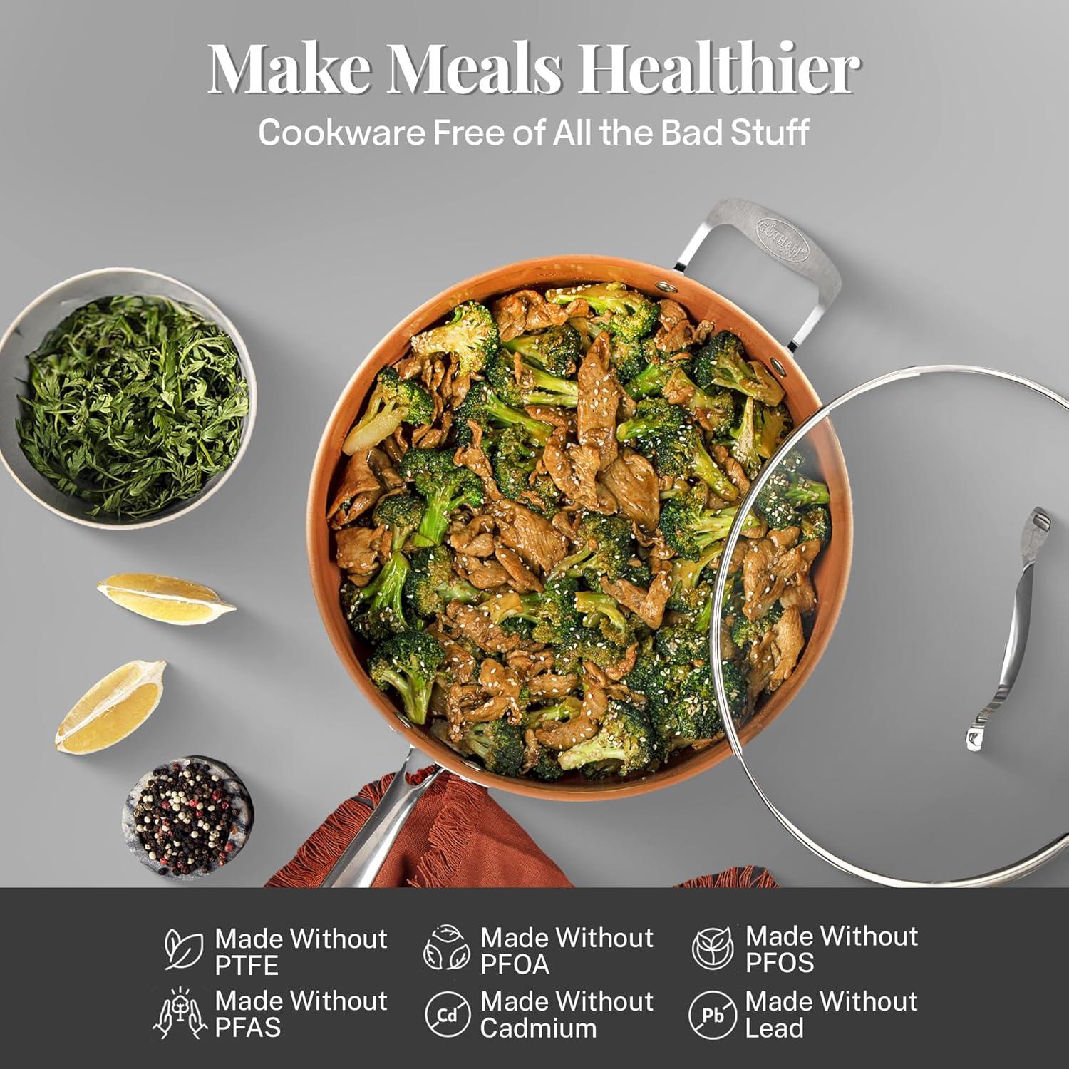 Juego de Ollas y Sartenes Gotham Steel 12 Piezas Cerámica