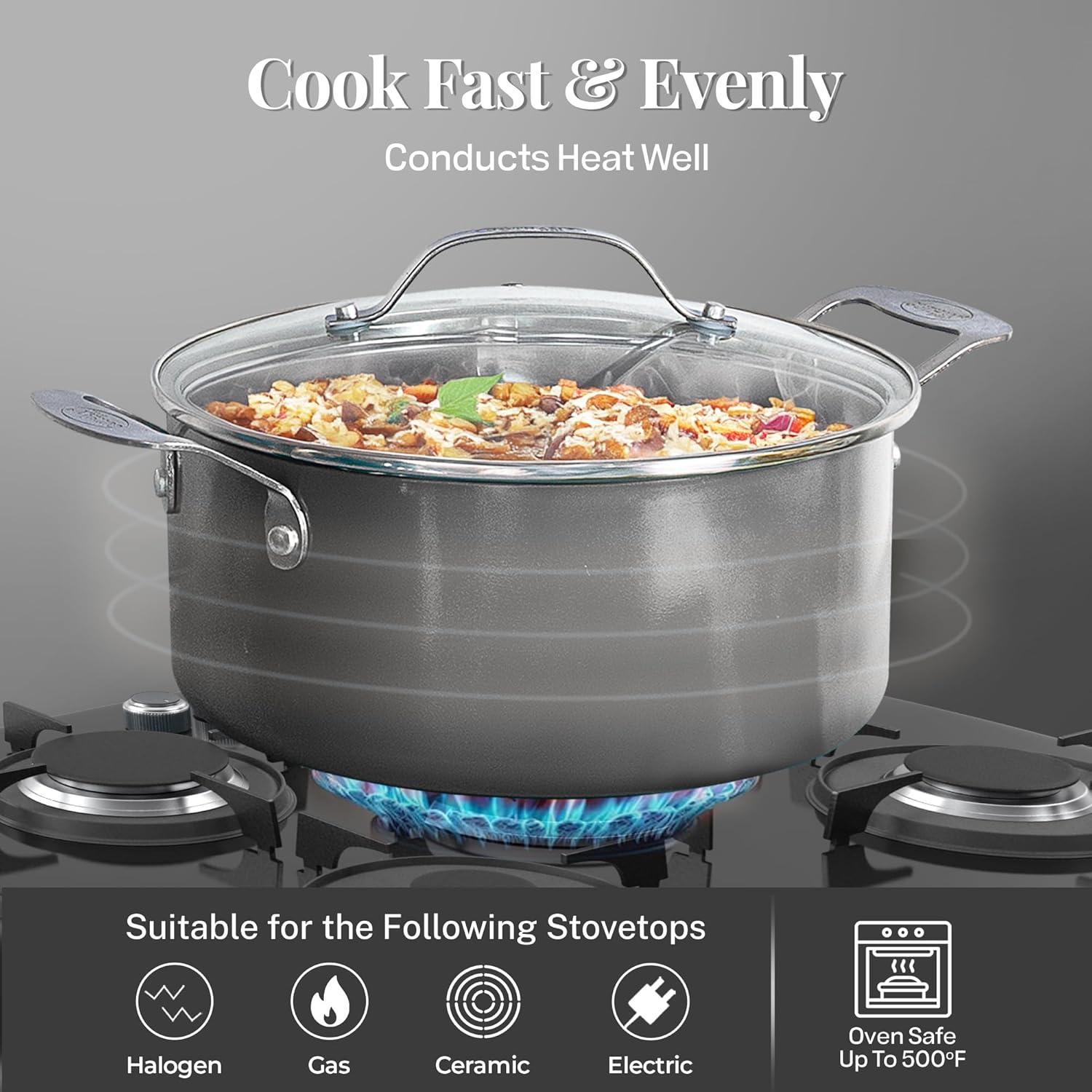 Juego de Ollas y Sartenes Gotham Steel 12 Piezas Cerámica