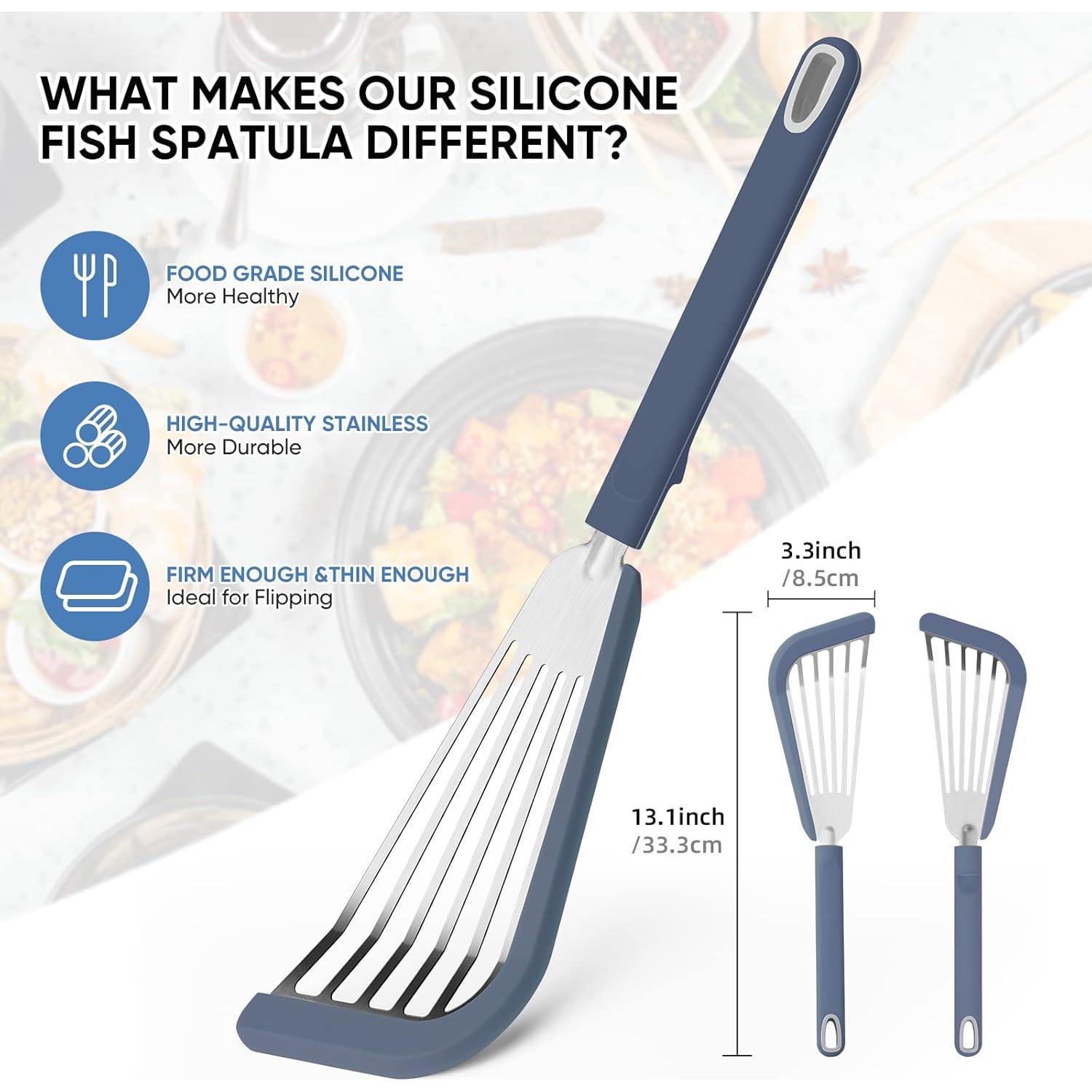 Espátula de Silicona Maywe Tanso 33.3cm Antiadherente Azul