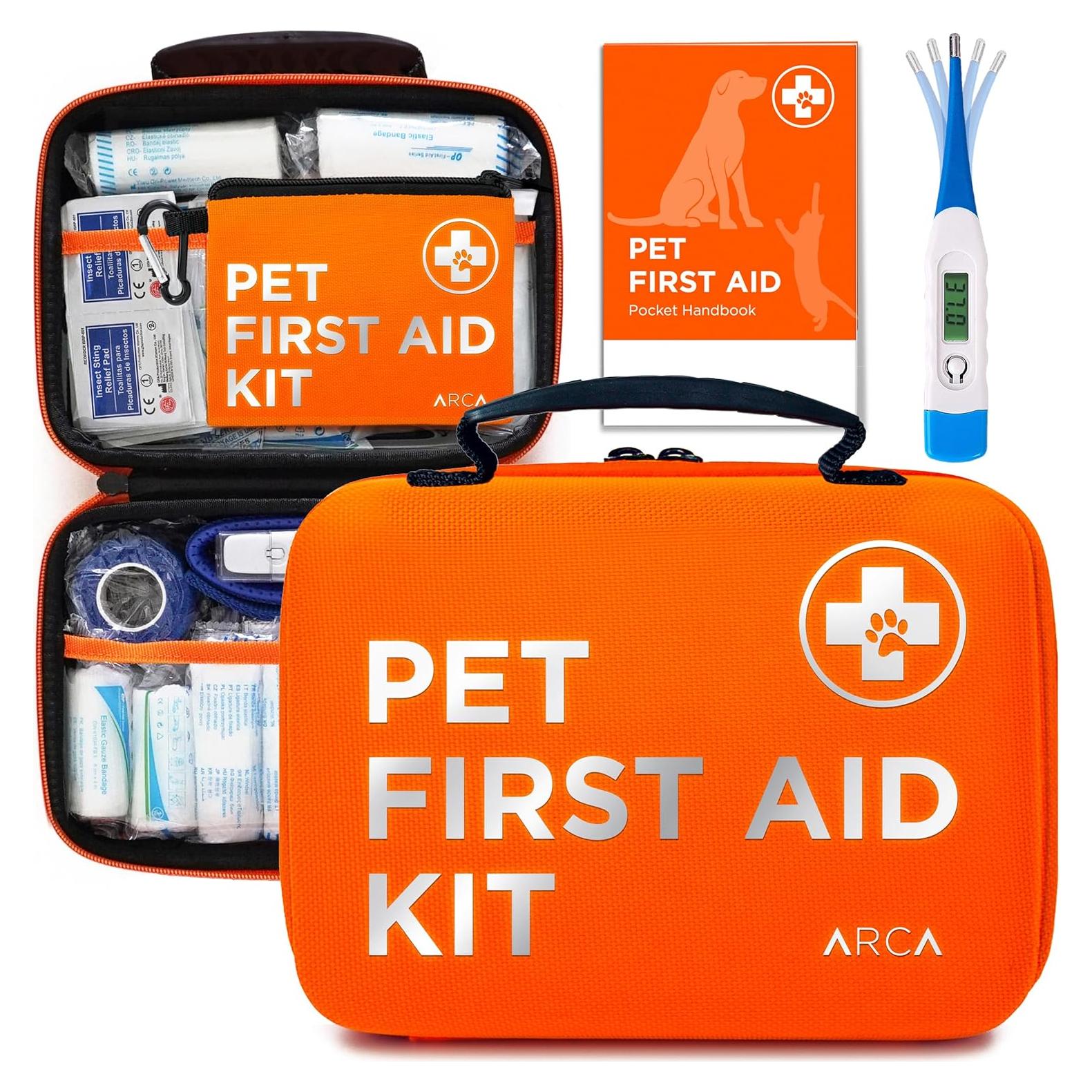 Kit de Primeros Auxilios para Mascotas ARCA Naranja Neón