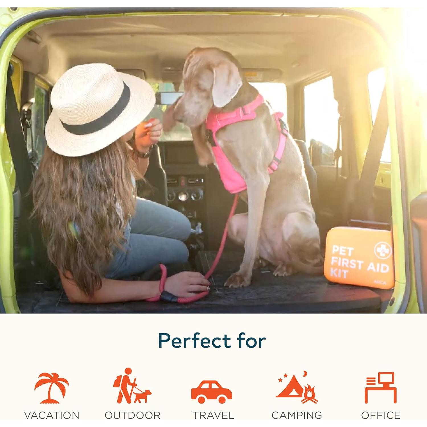 Kit de Primeros Auxilios para Mascotas ARCA Naranja Neón