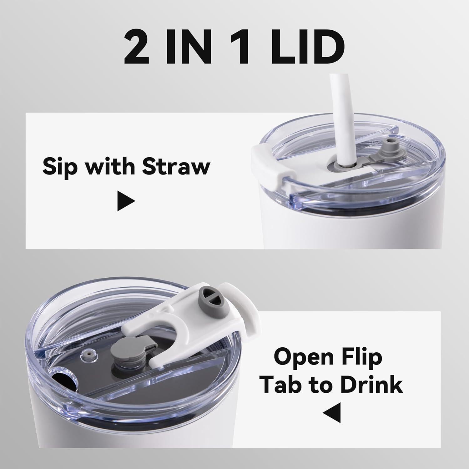 Vaso Térmico VEGOND 30oz Acero Inoxidable Aislado Blanco