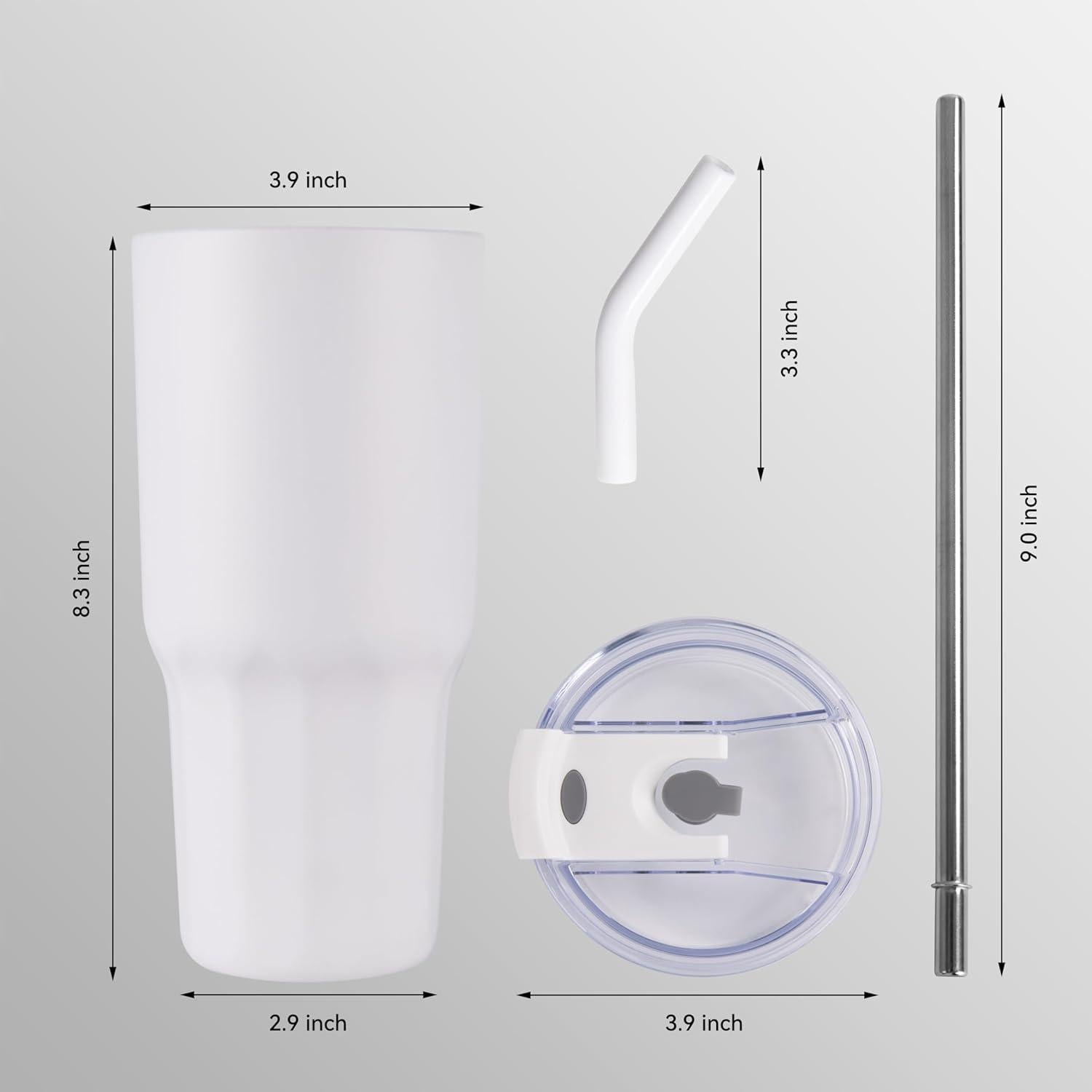 Vaso Térmico VEGOND 30oz Acero Inoxidable Aislado Blanco