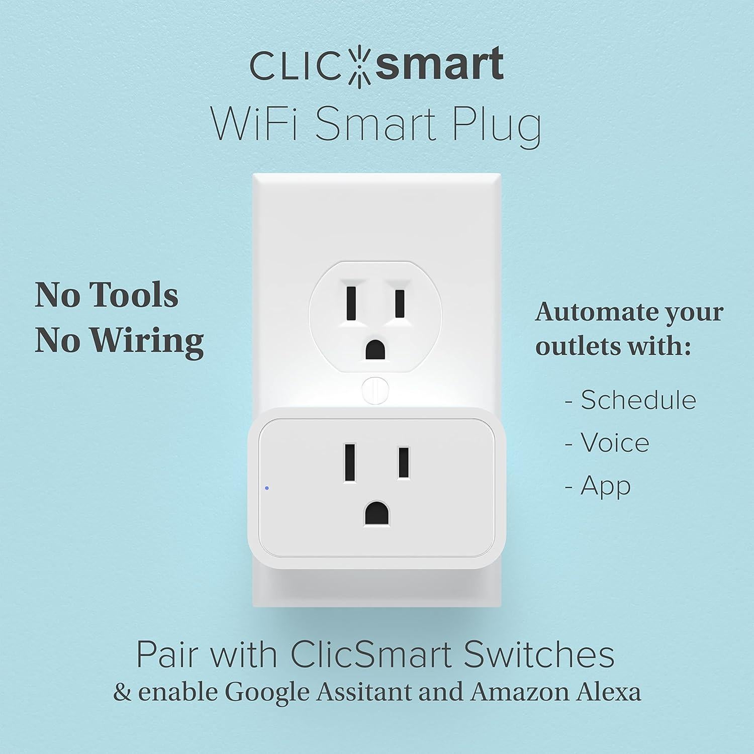 Enchufe Inteligente ClicSmart WiFi Blanco Compatible Alexa