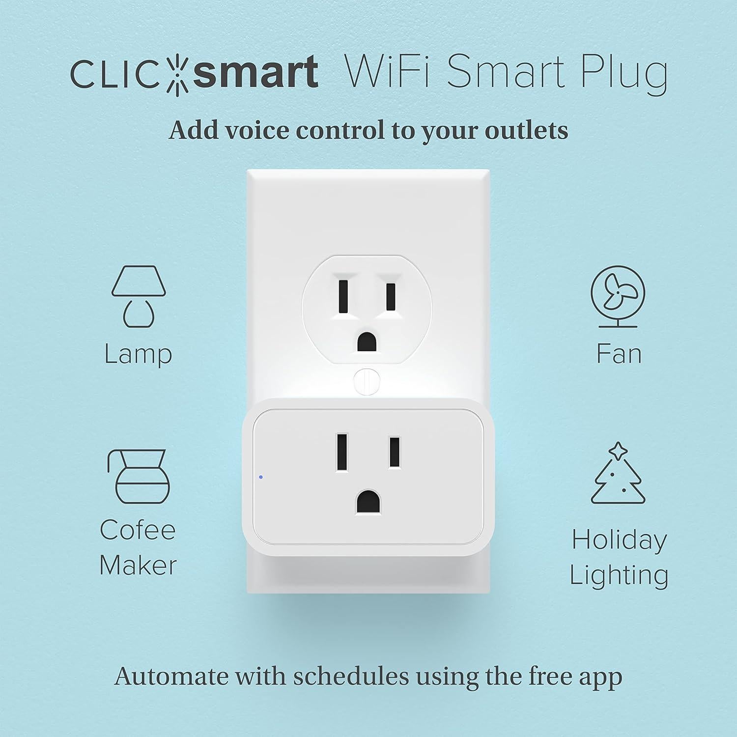 Enchufe Inteligente ClicSmart WiFi Blanco Compatible Alexa