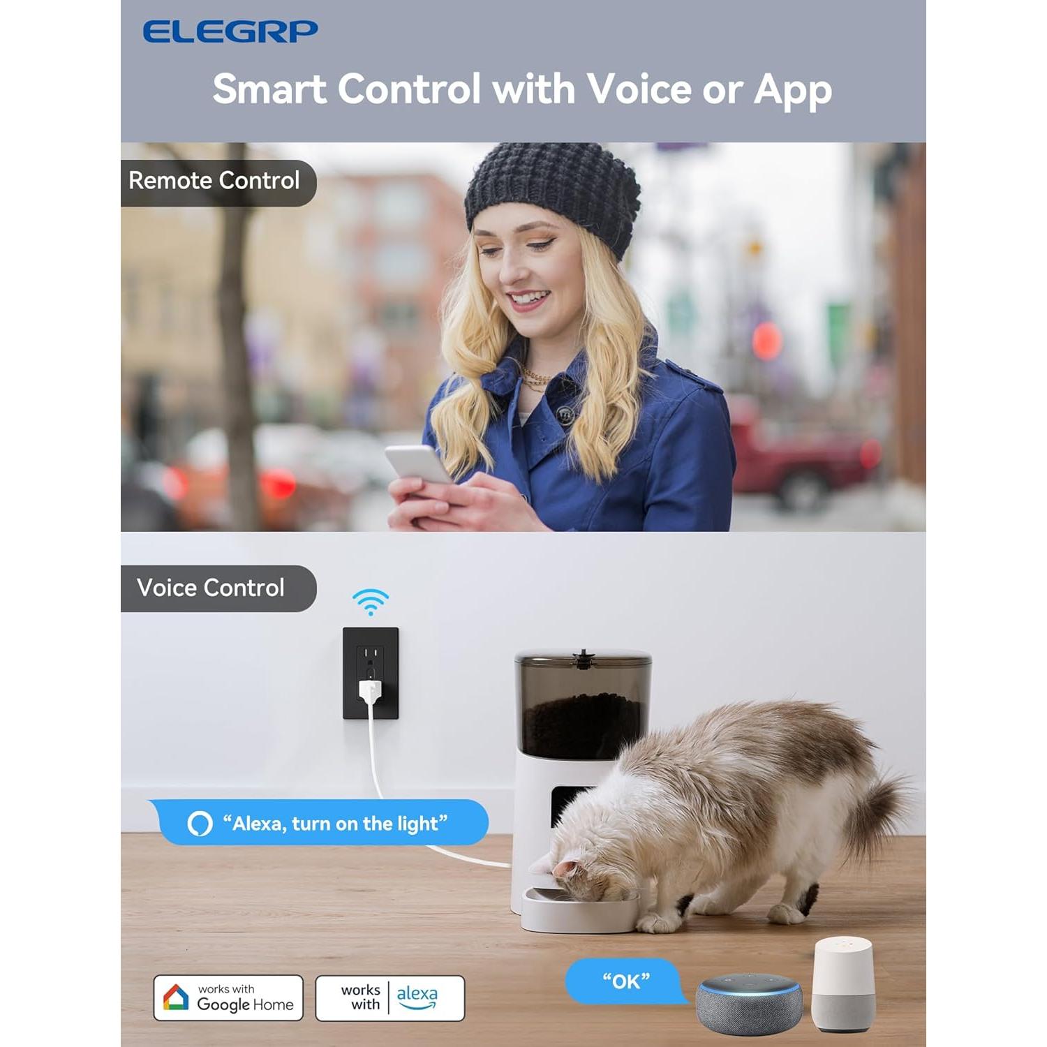 Toma de Corriente Inteligente ELEGRP 6 Tomas Controladas Wi-Fi
