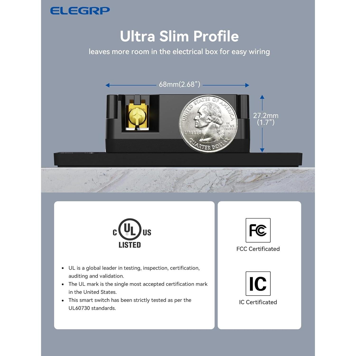 Toma de Corriente Inteligente ELEGRP 6 Tomas Controladas Wi-Fi