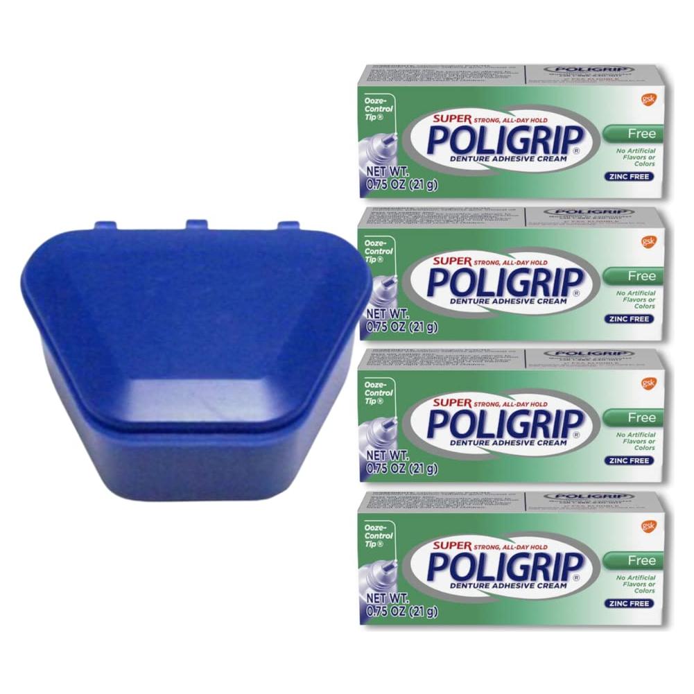 Adhesivo para Dentaduras Polident Super Poligrip - 4 Tubos 21g