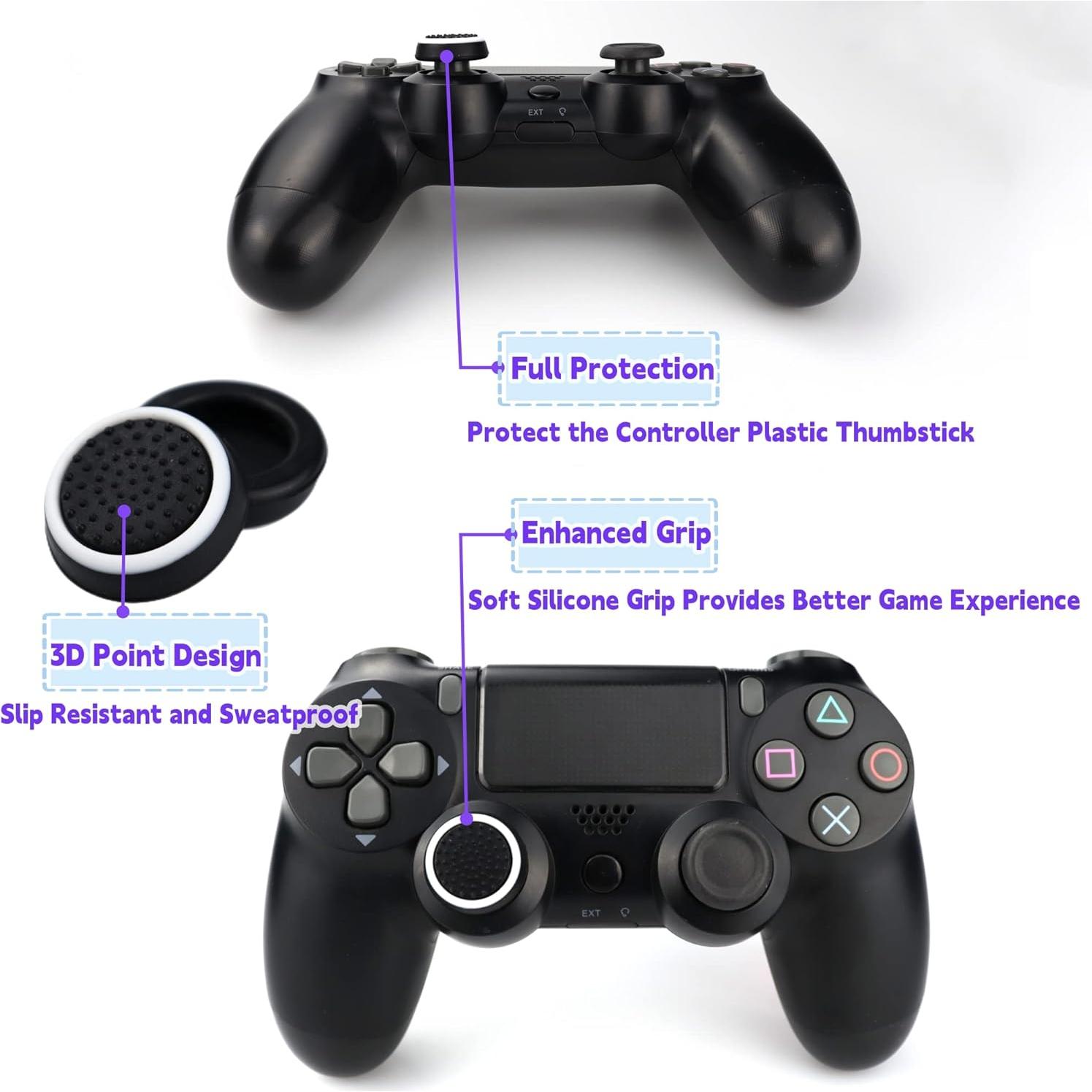 24 Tapas de Agarre de Pulgar Silicona Cabuas para PS5/PS4/Xbox