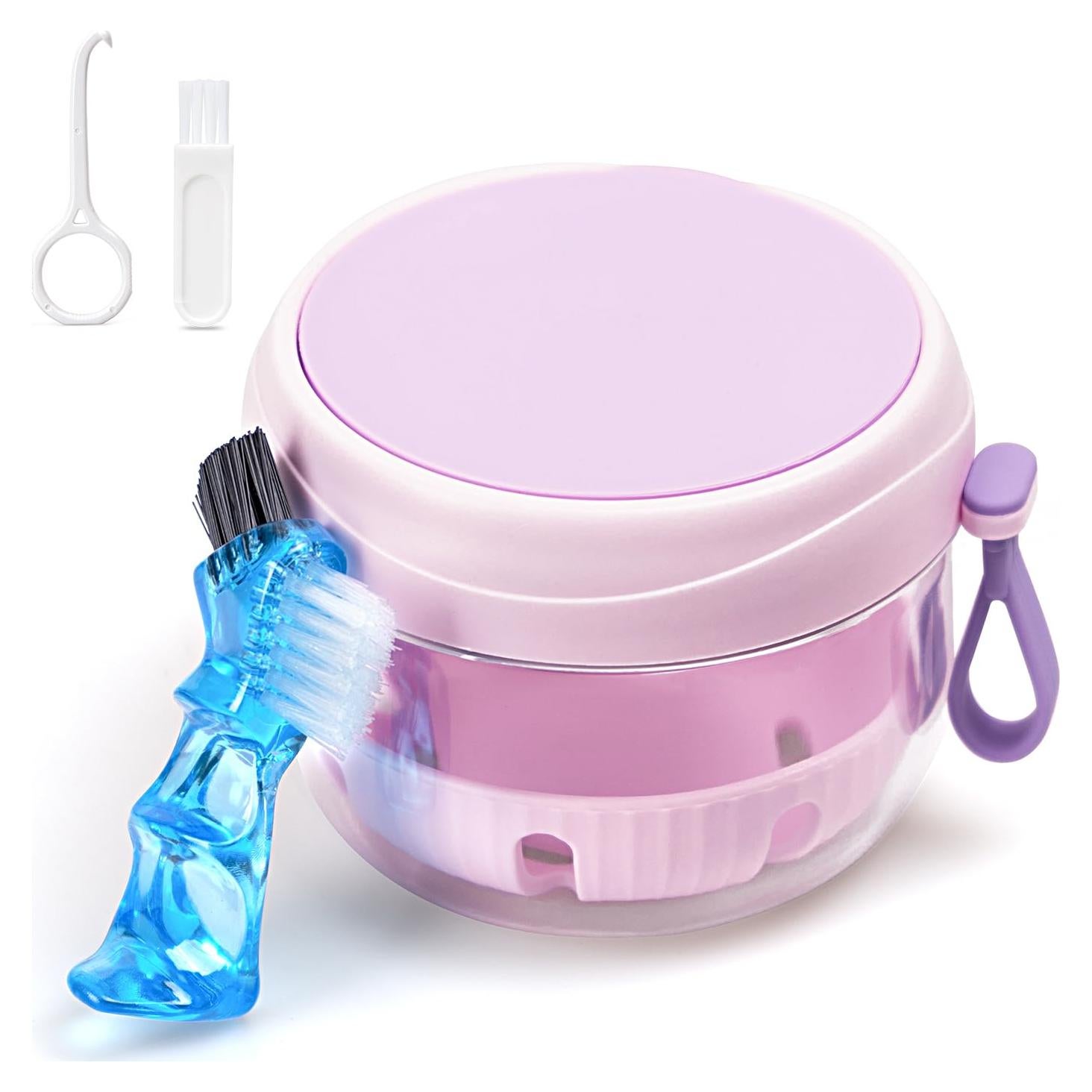 Estuche para Dentaduras Mckkor Morado a Prueba de Fugas