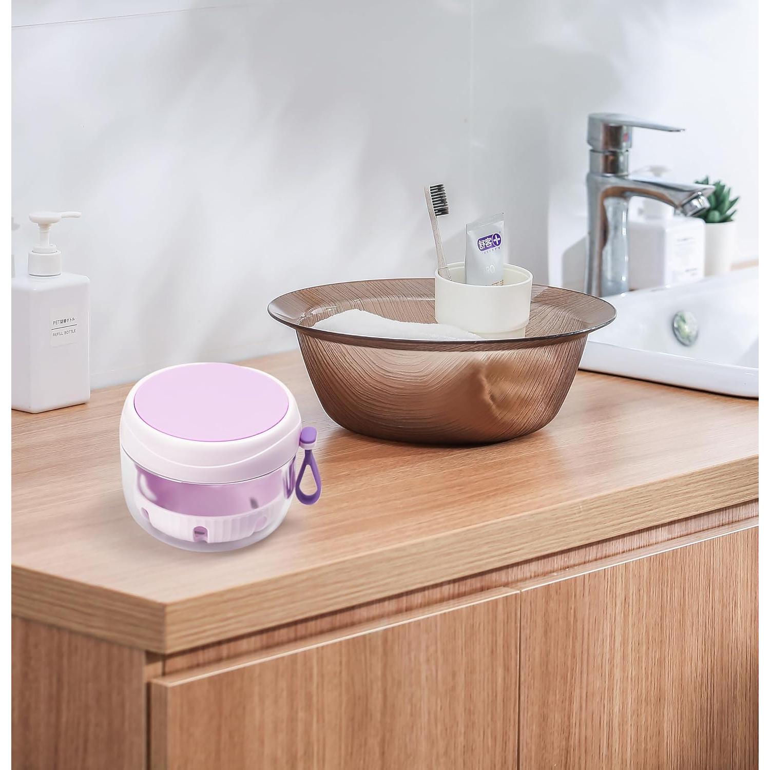 Estuche para Dentaduras Mckkor Morado a Prueba de Fugas