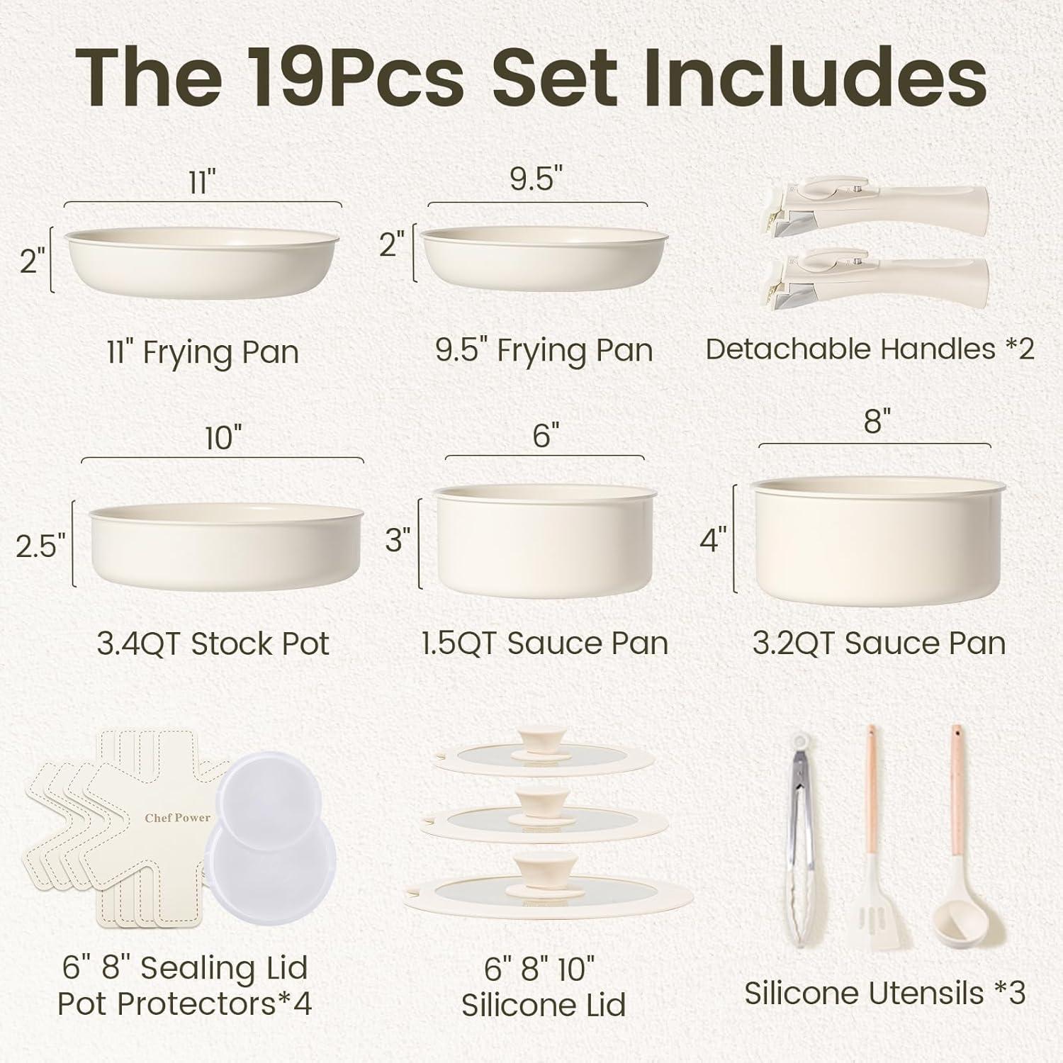 Juego de Utensilios de Cocina Chef Power 19 Piezas Cerámica