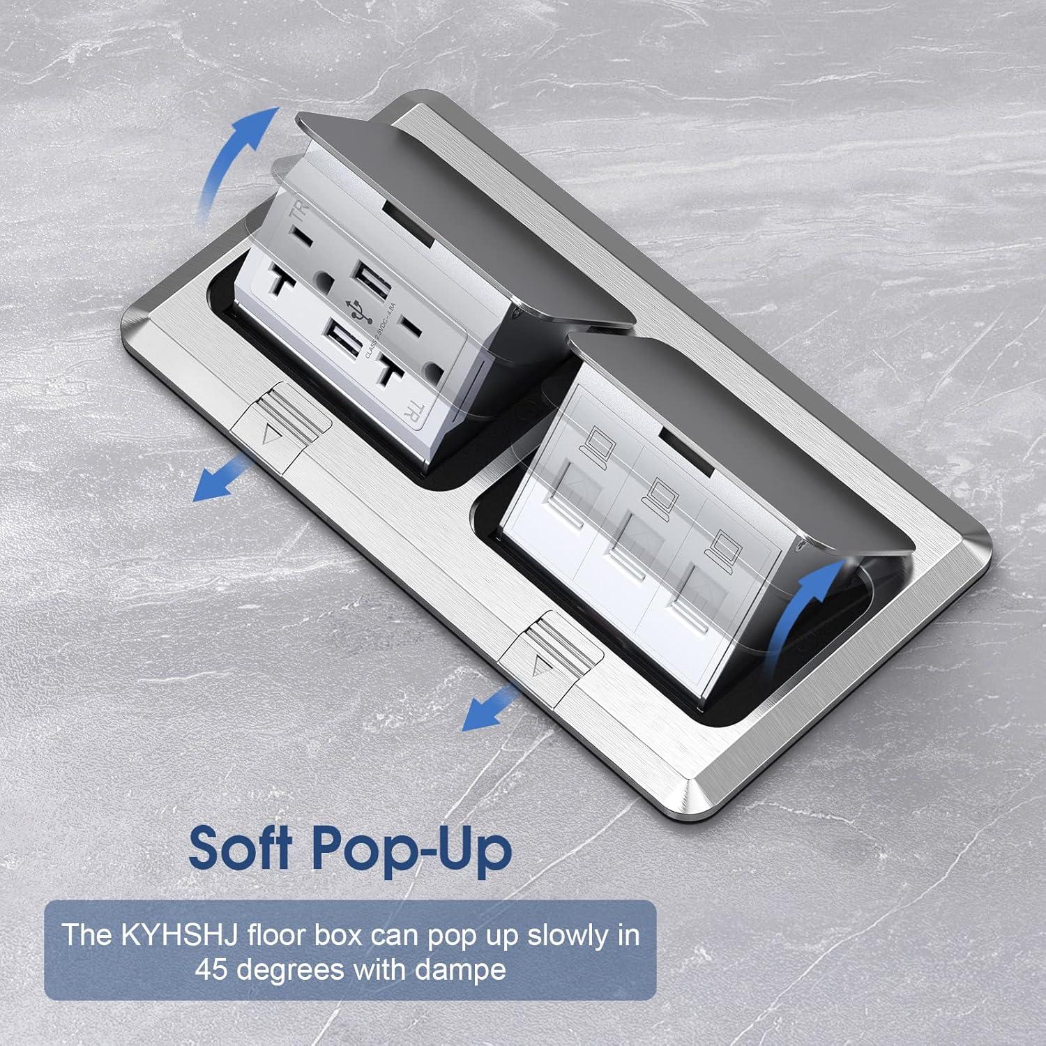 Caja de Salida Eléctrica de Piso KYHSHJ 20A con USB y RJ45