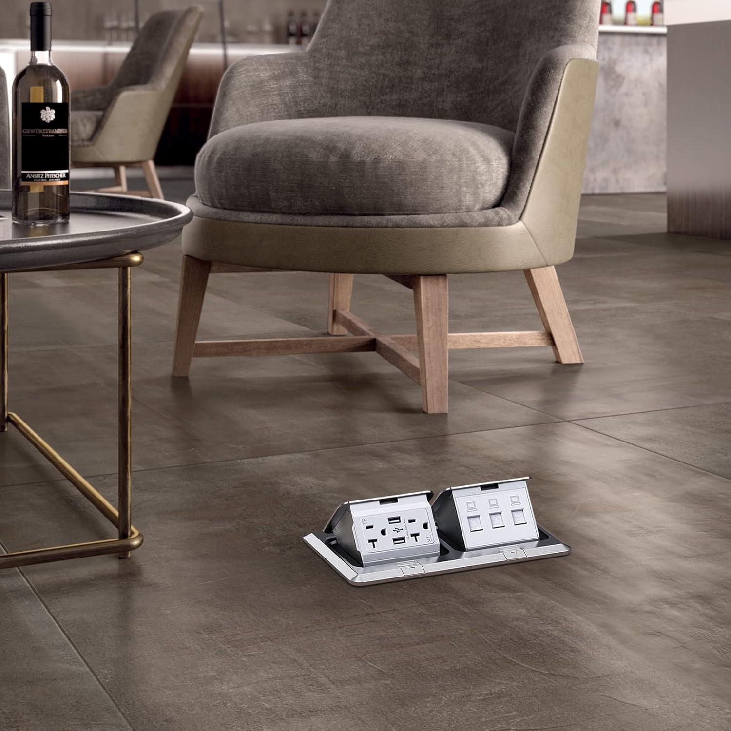 Caja de Salida Eléctrica de Piso KYHSHJ 20A con USB y RJ45