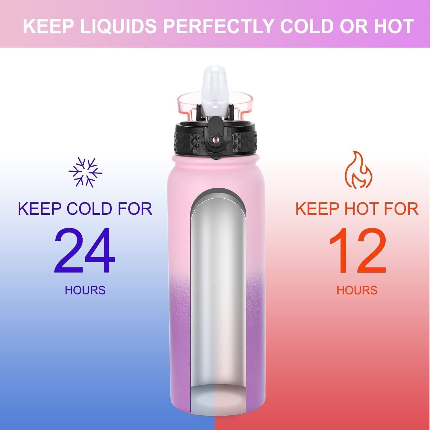 Botella de Agua GOPPUS 591 ml Doble Pared Rosa Púrpura