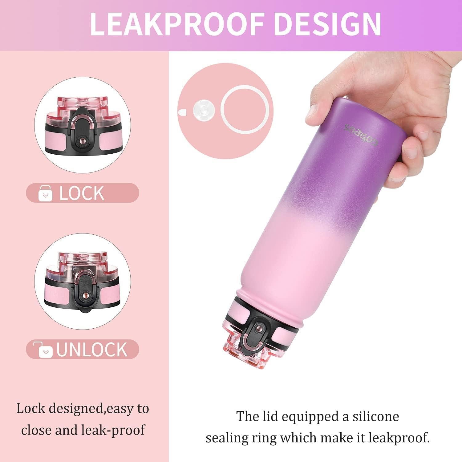 Botella de Agua GOPPUS 591 ml Doble Pared Rosa Púrpura