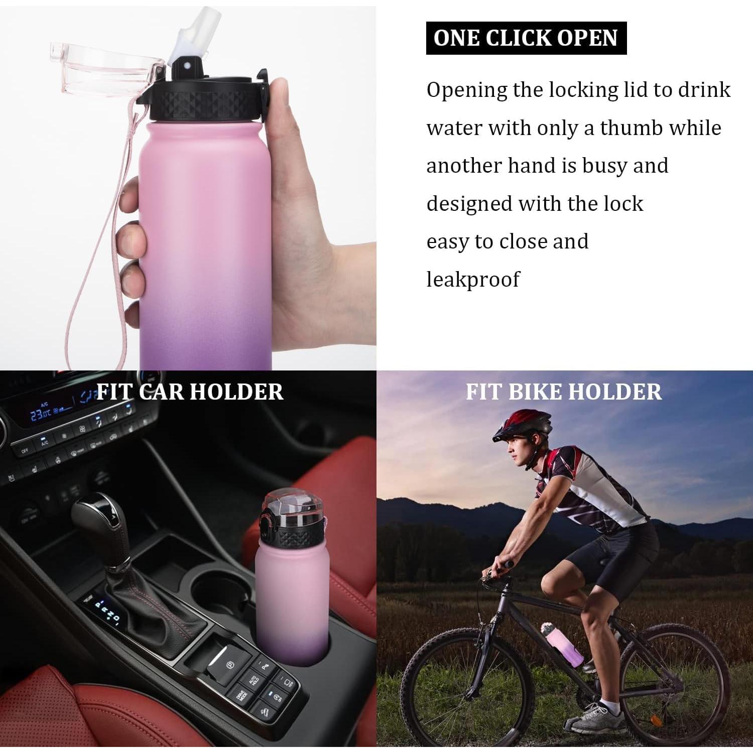 Botella de Agua GOPPUS 591 ml Doble Pared Rosa Púrpura